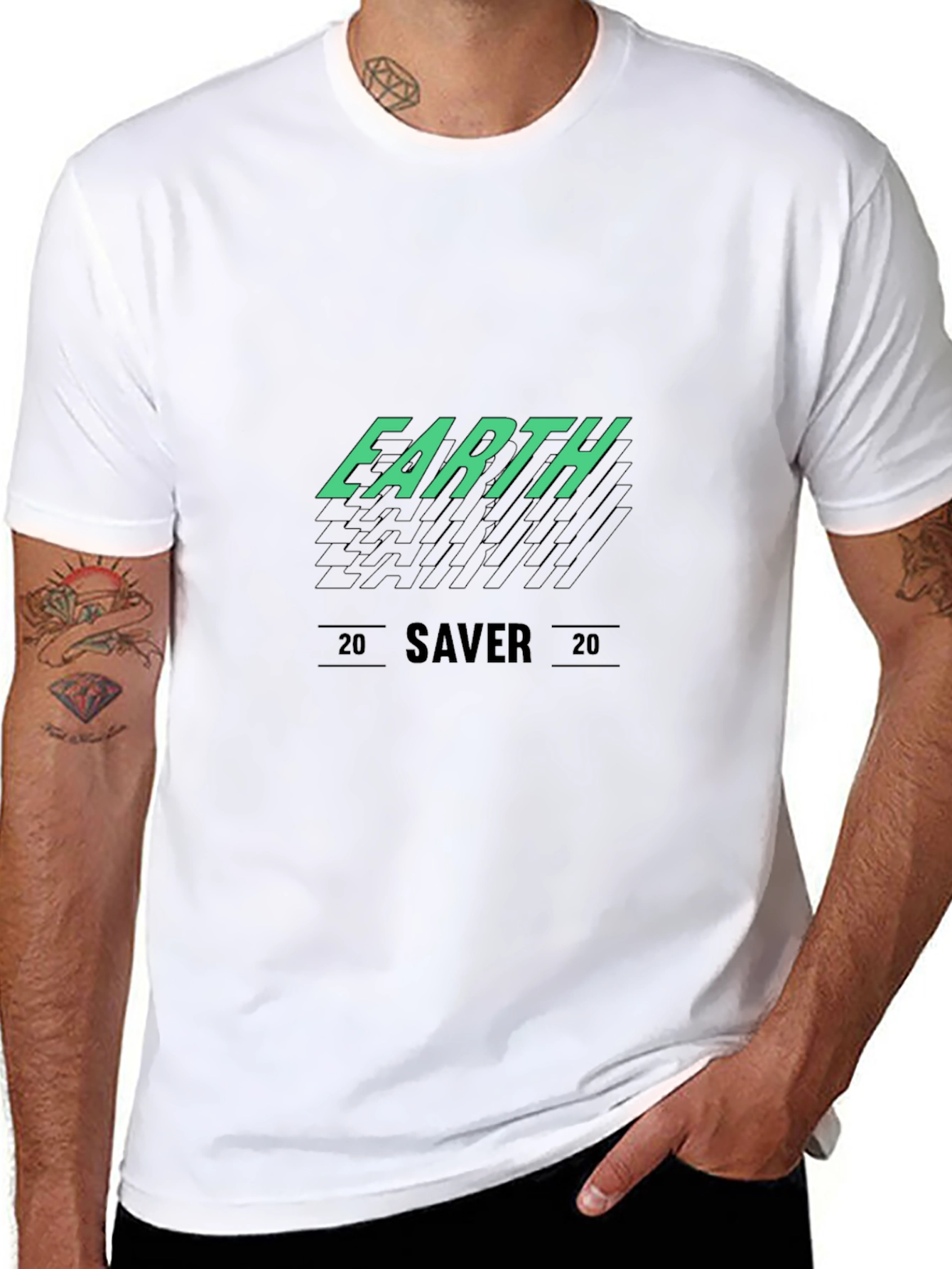 Earth Saver Graphic Tee - Black Cotton T-Shirt