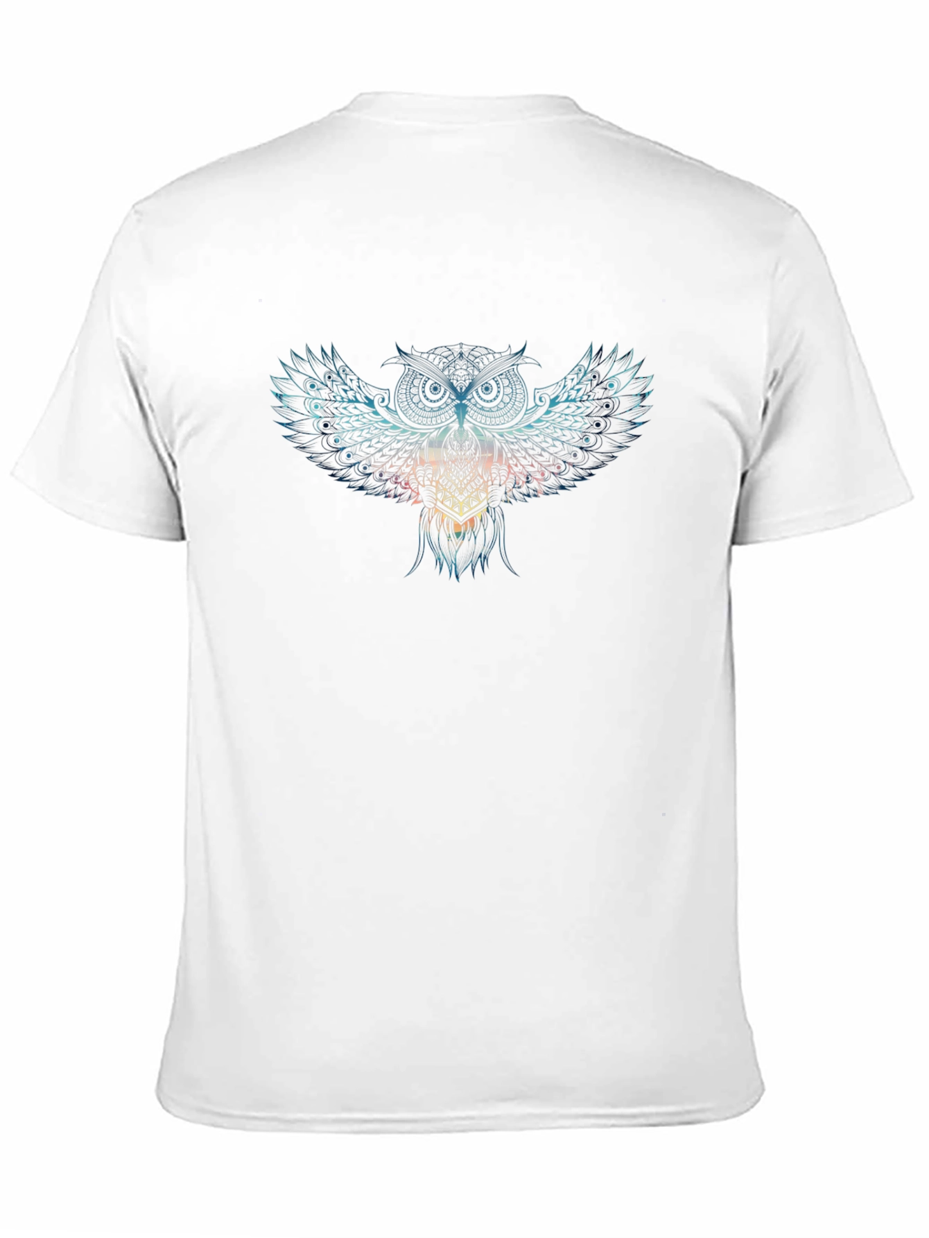 Mens Black Owl Graphic Print T-Shirt