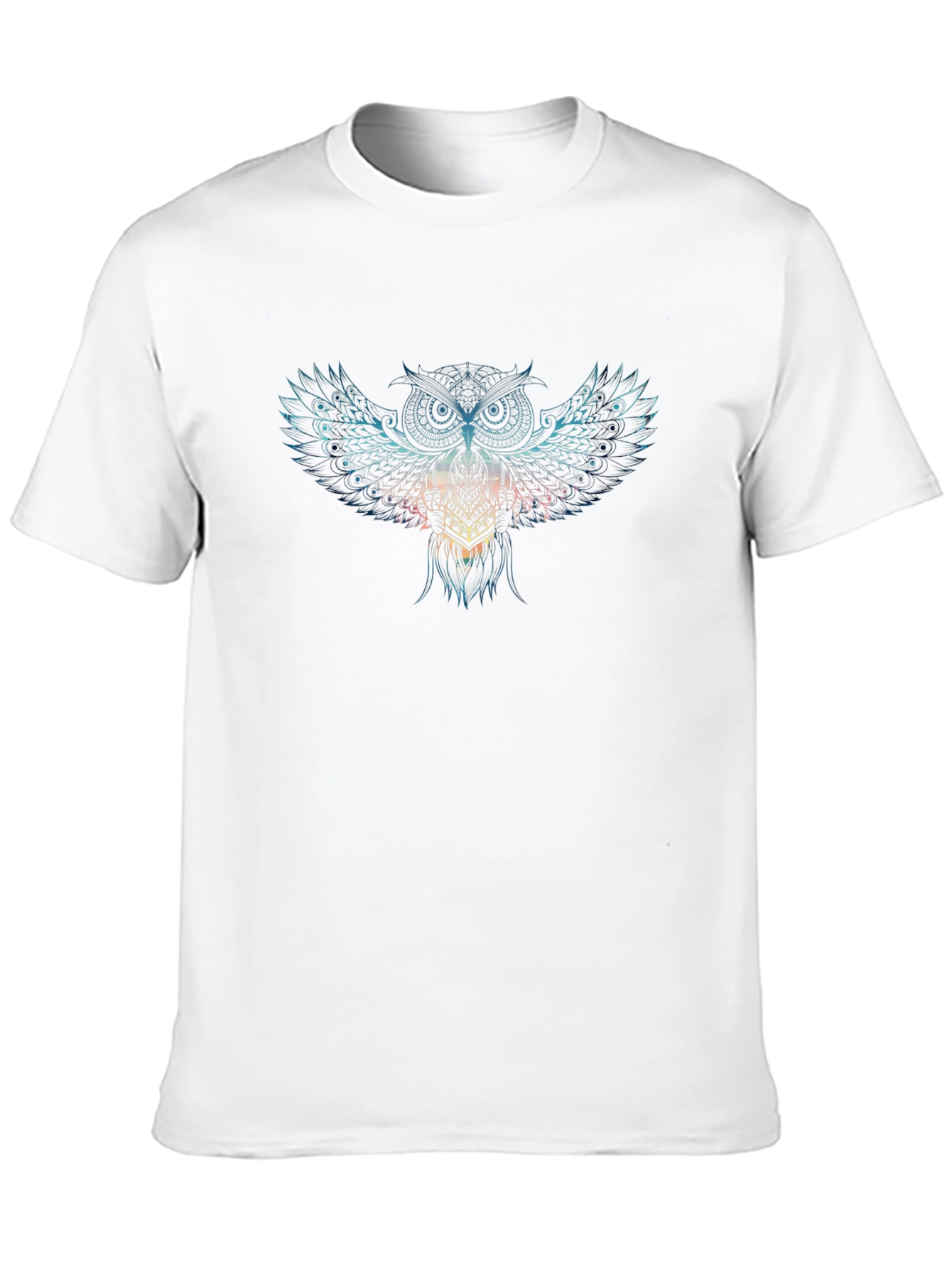 Mens Black Owl Graphic Print T-Shirt