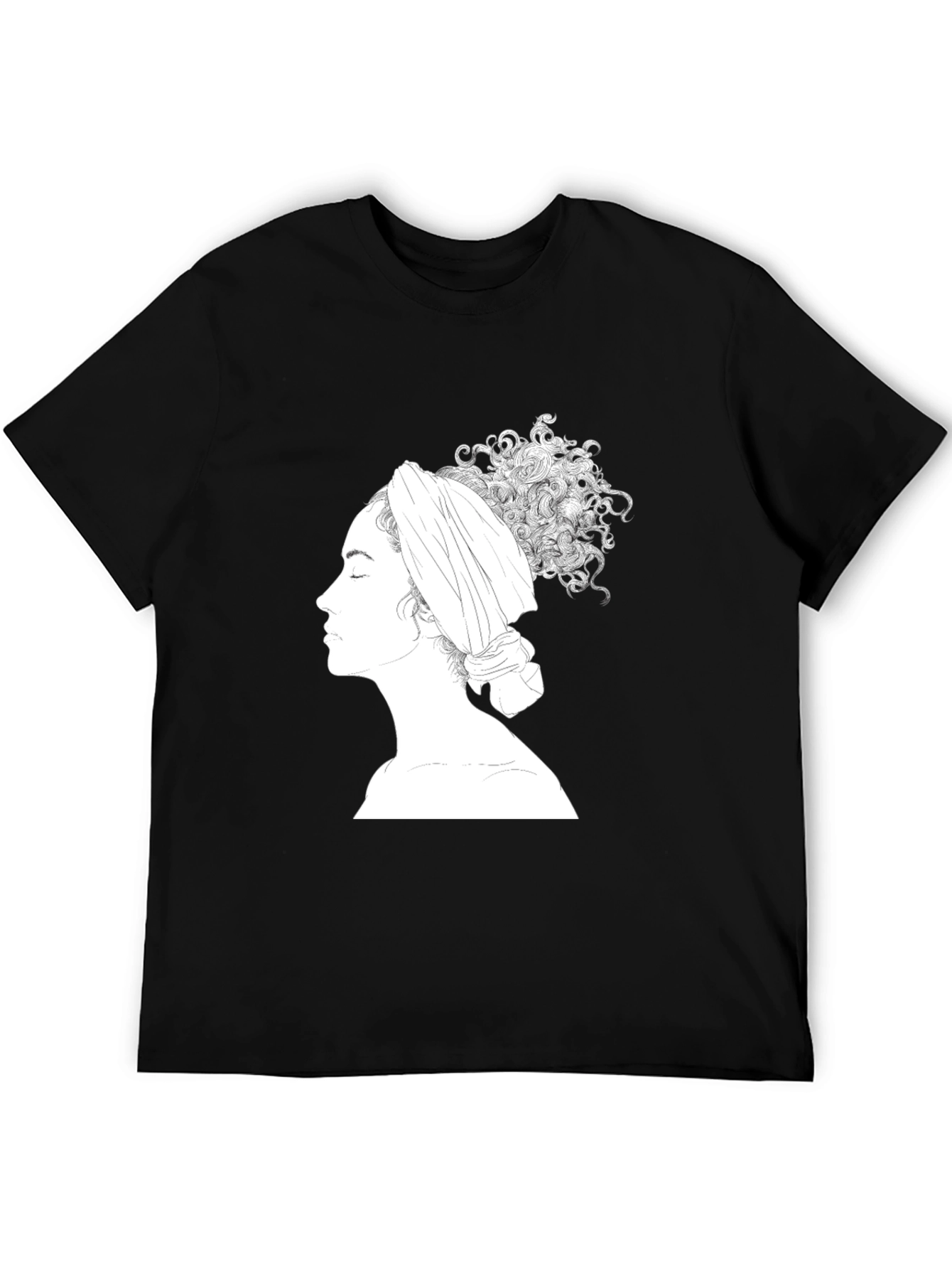 Elegant Woman Graphic Tee - Artistic Black T-Shirt