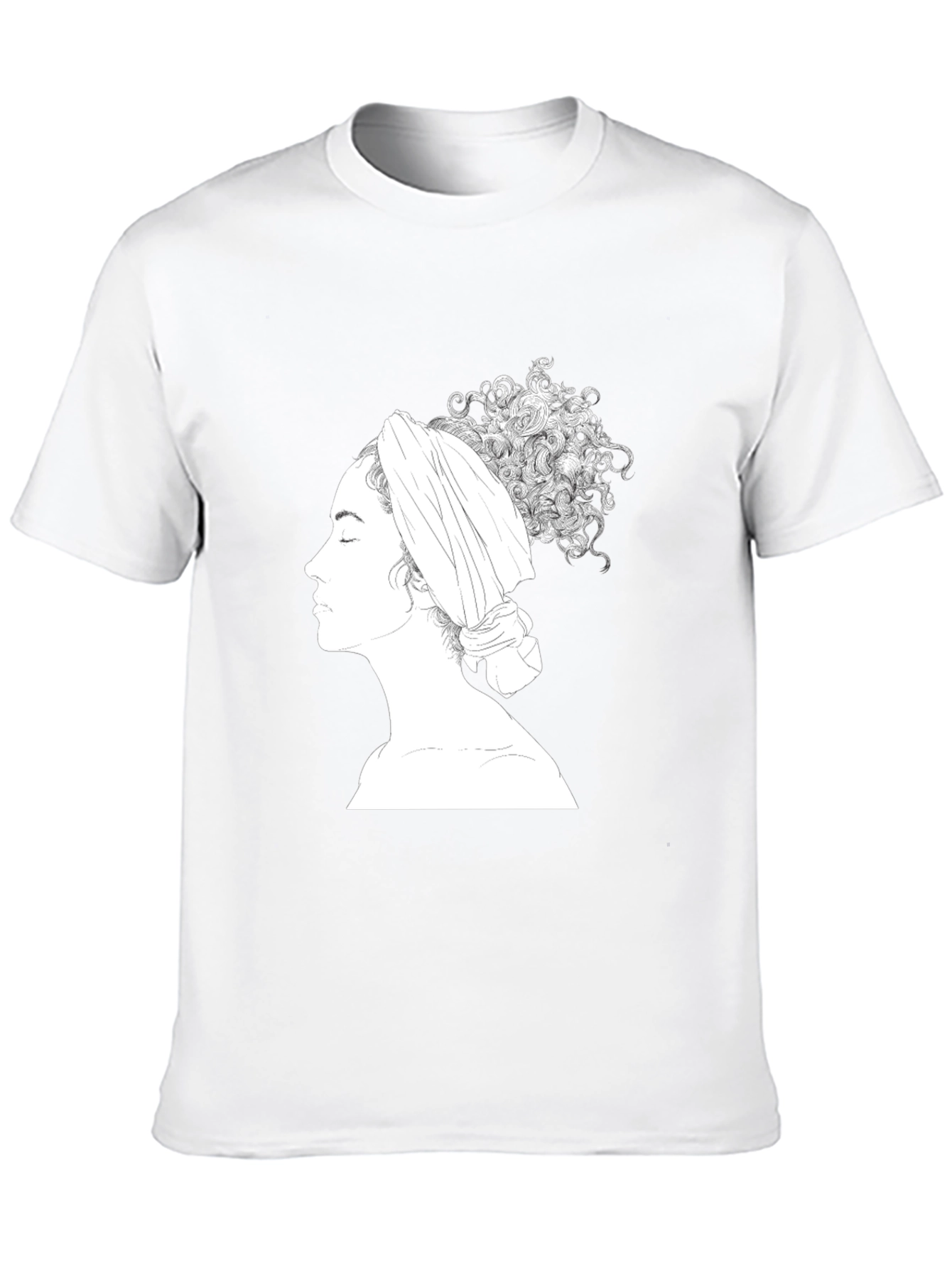 Elegant Woman Graphic Tee - Artistic Black T-Shirt