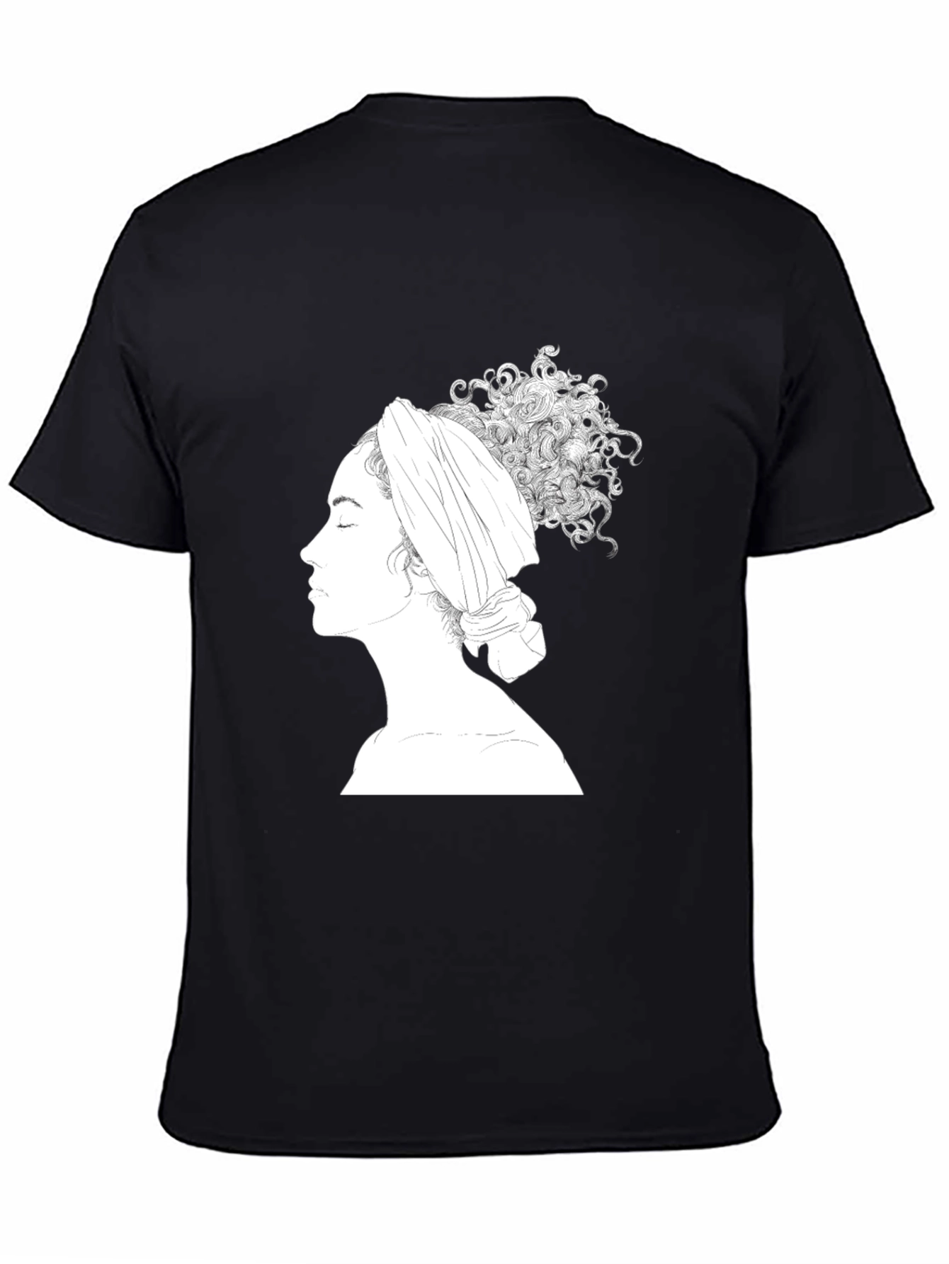Elegant Woman Graphic Tee - Artistic Black T-Shirt
