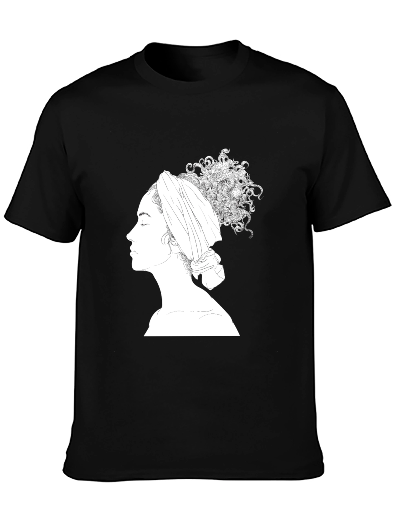 Elegant Woman Graphic Tee - Artistic Black T-Shirt