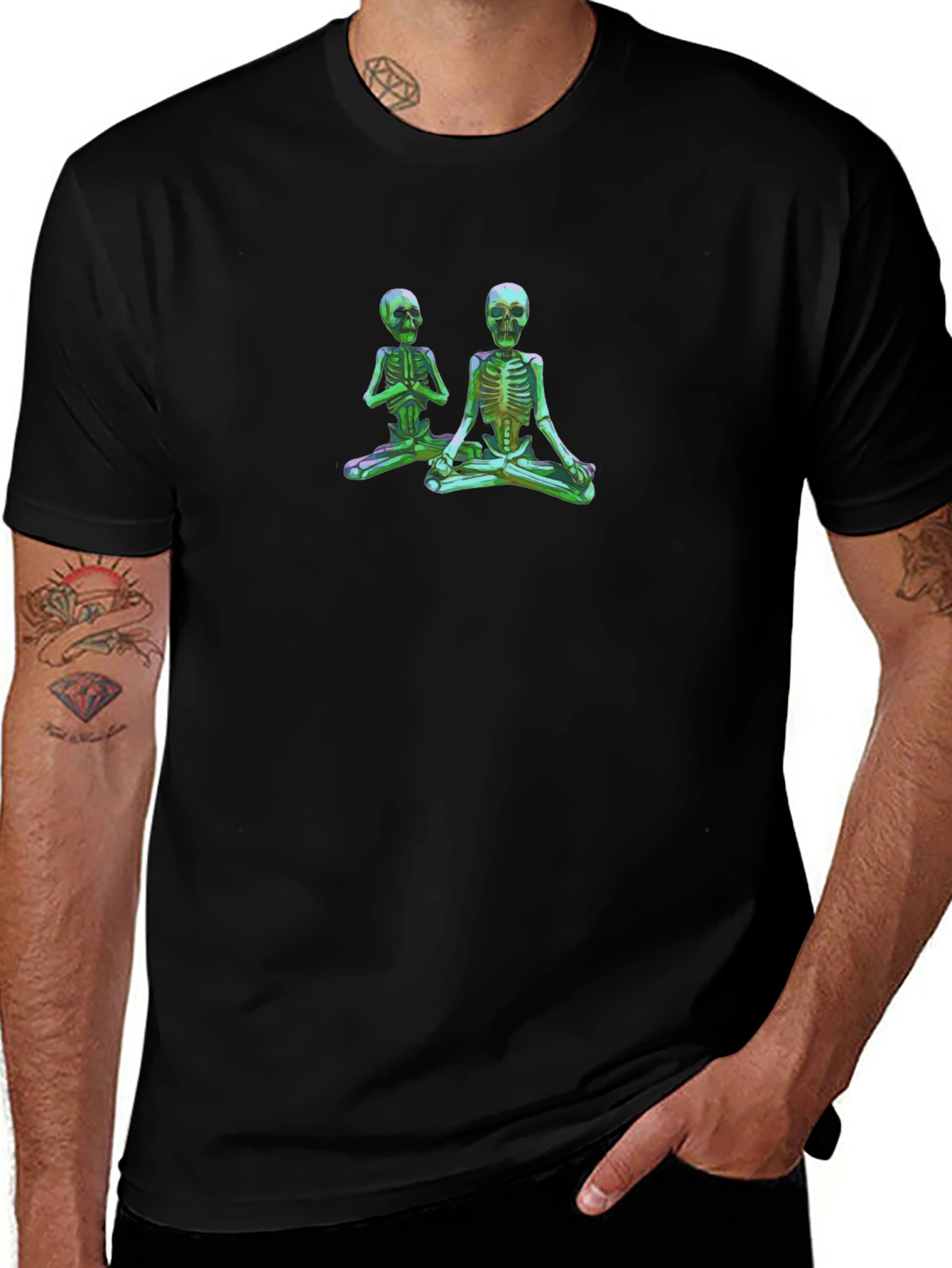 Yoga Skeletons Graphic Tee - Meditate in Style!