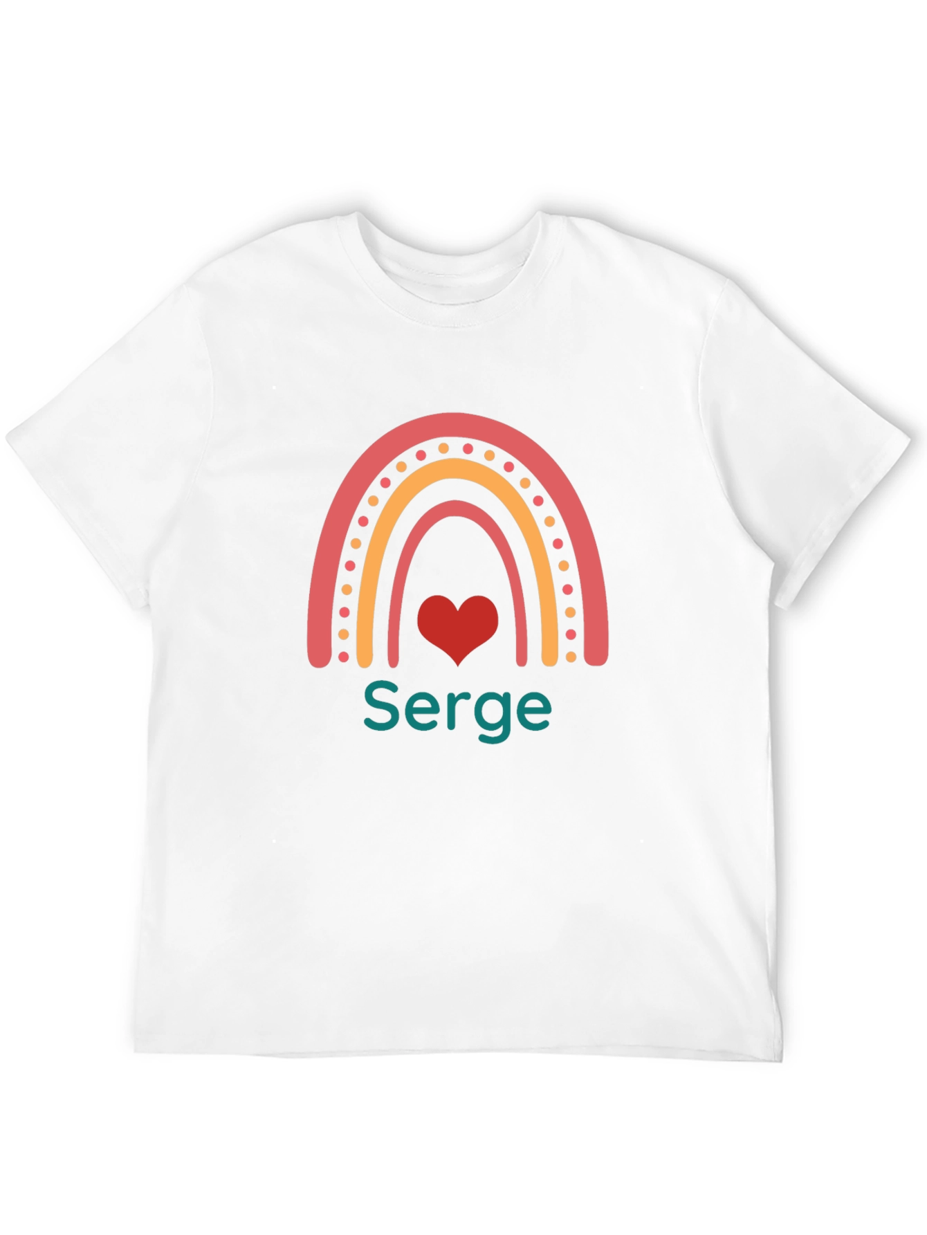 Rainbow Heart Serge T-Shirt - Custom Name Tee