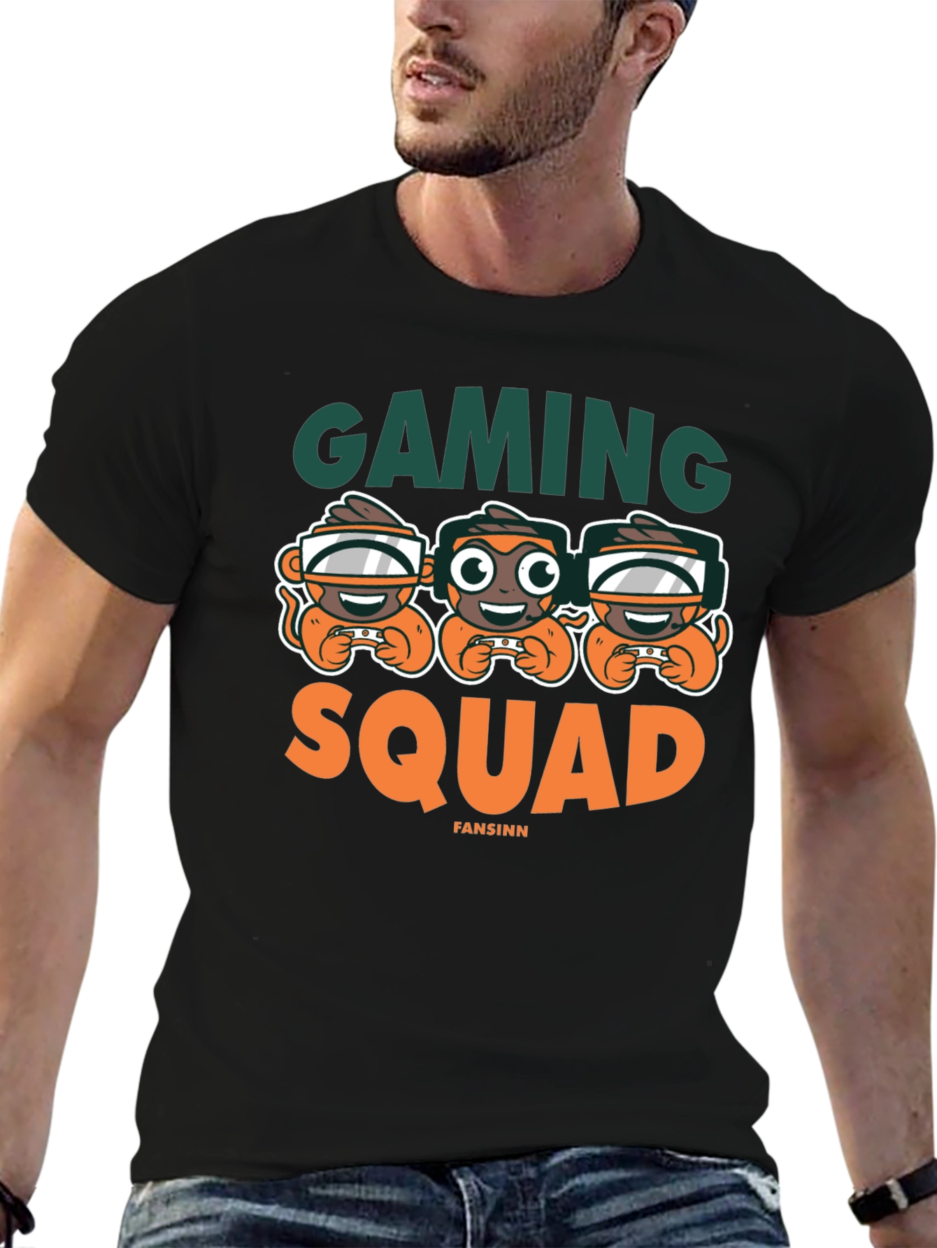 Gaming Squad Graphic Tee - Black Unisex Shirt