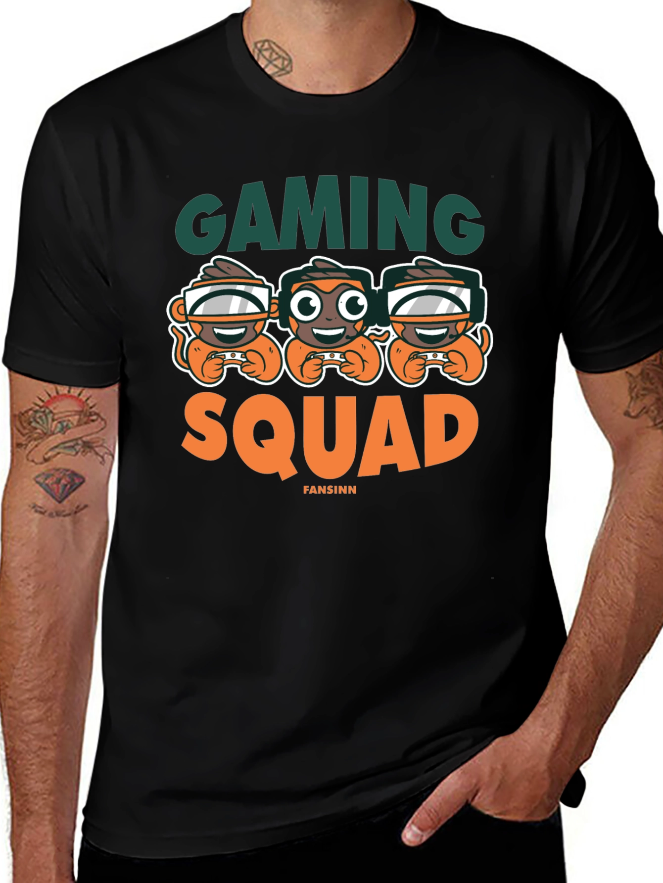 Gaming Squad Graphic Tee - Black Unisex Shirt