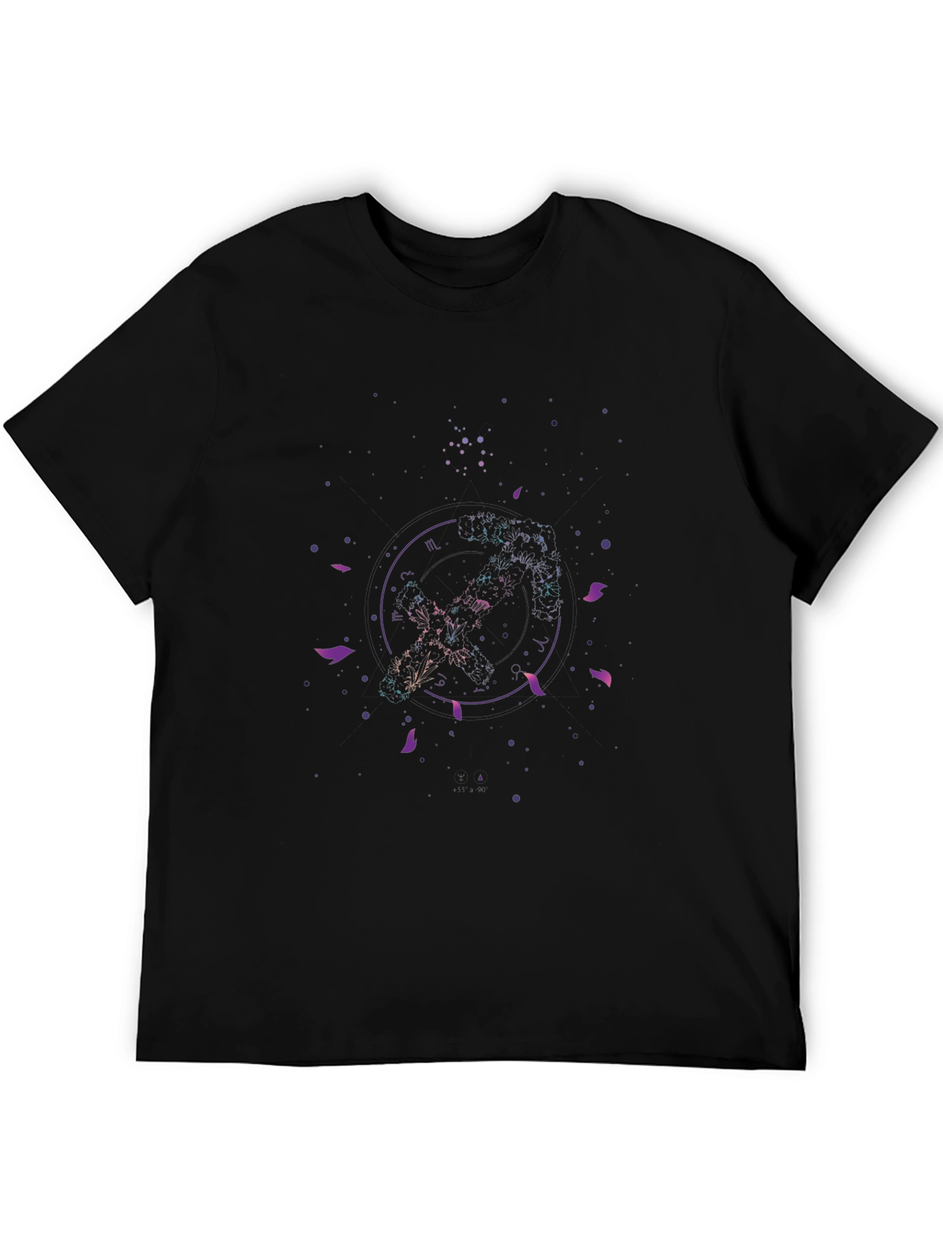 Abstract Galaxy Graphic Black Tee