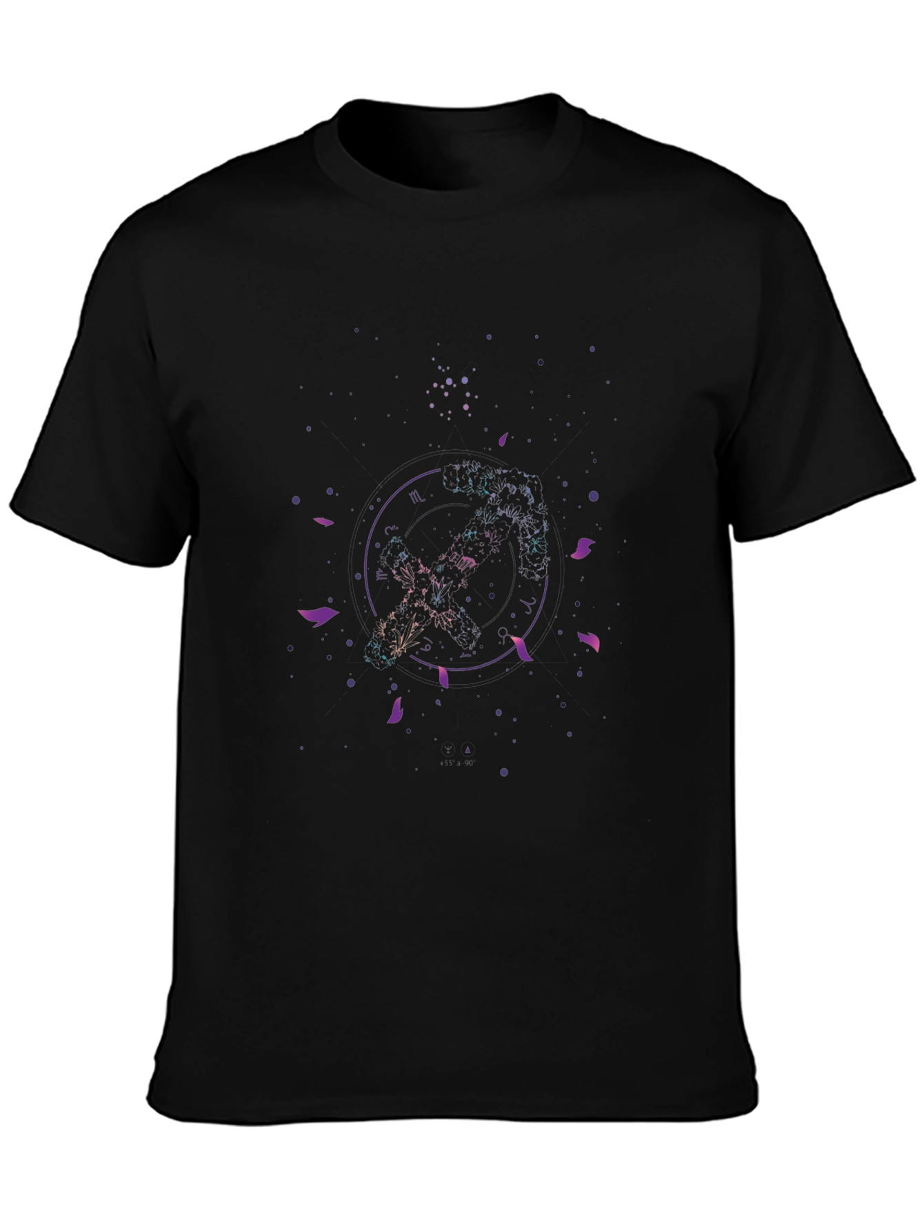 Abstract Galaxy Graphic Black Tee