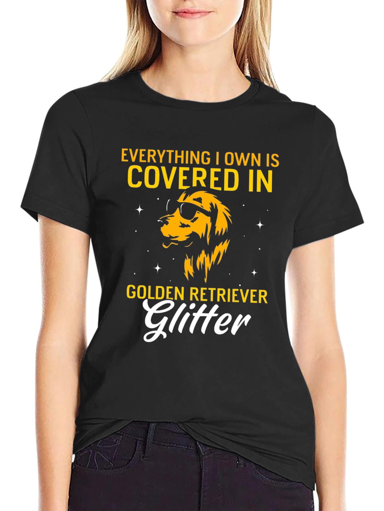 Golden Retriever Glitter T-Shirt