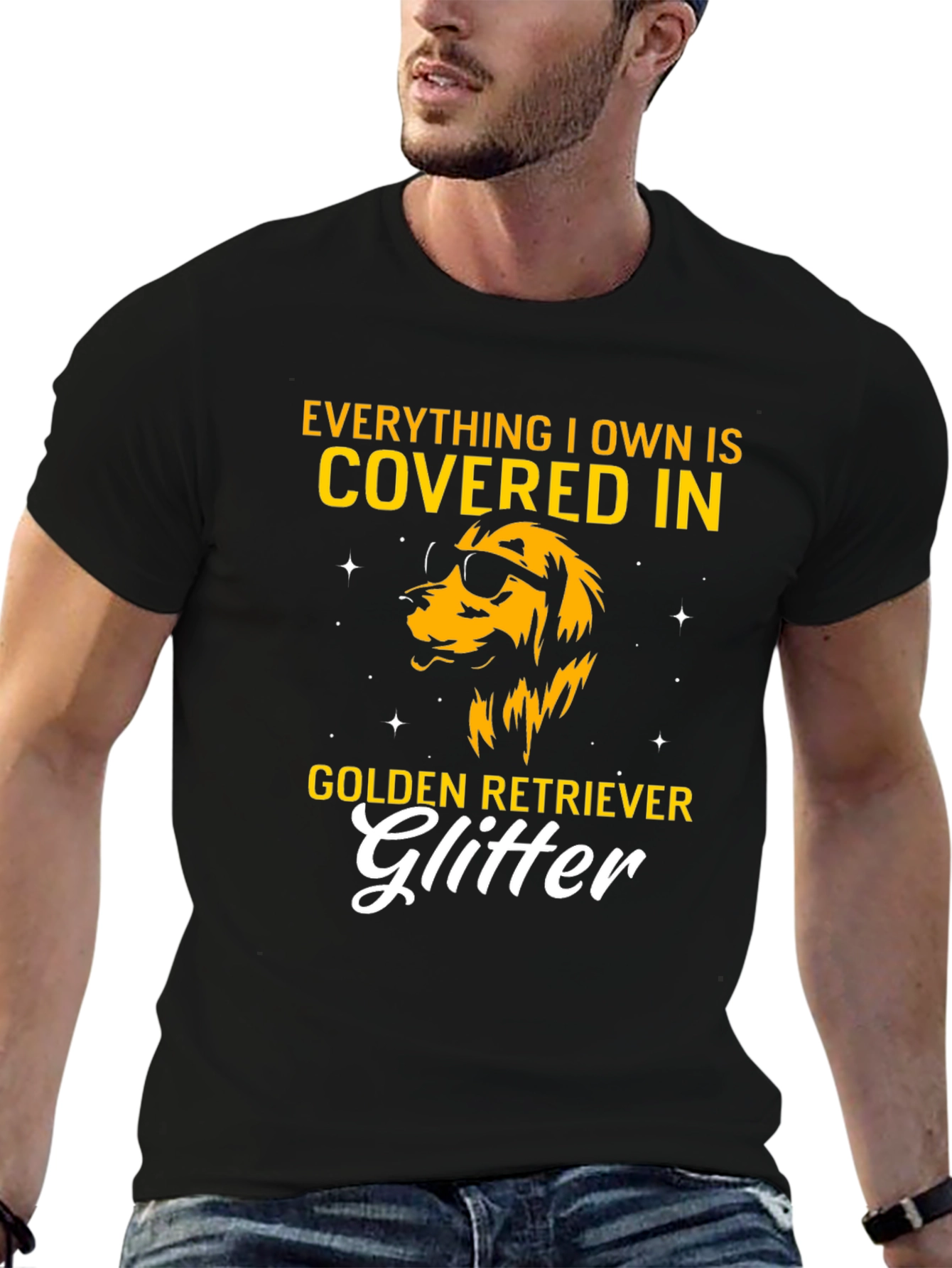 Golden Retriever Glitter T-Shirt