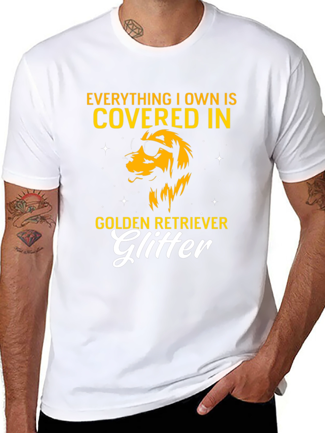 Golden Retriever Glitter T-Shirt