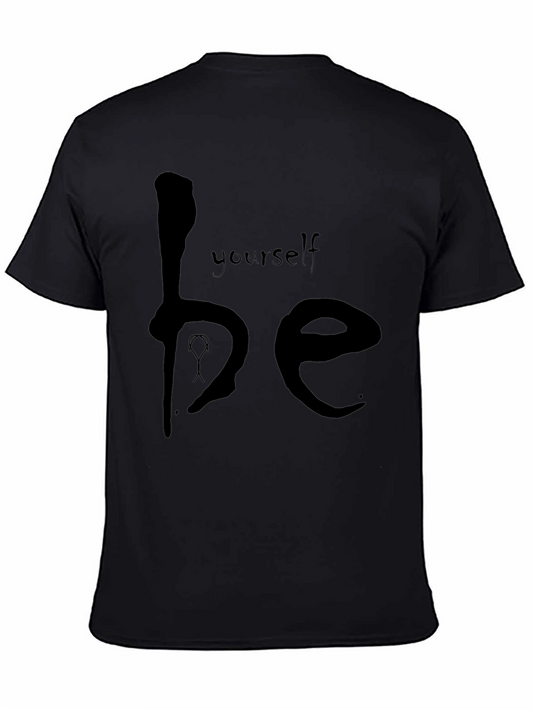 Be Yourself Graphic Tee - Black Cotton Casual Shirt