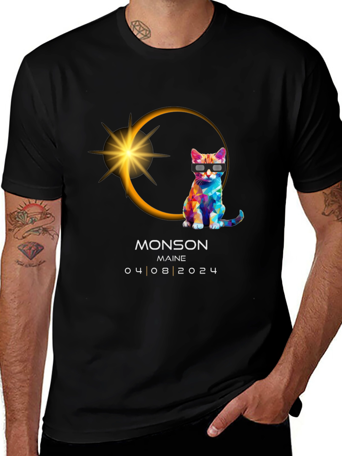 Monson Maine Eclipse Cat T-Shirt 04/08/2024