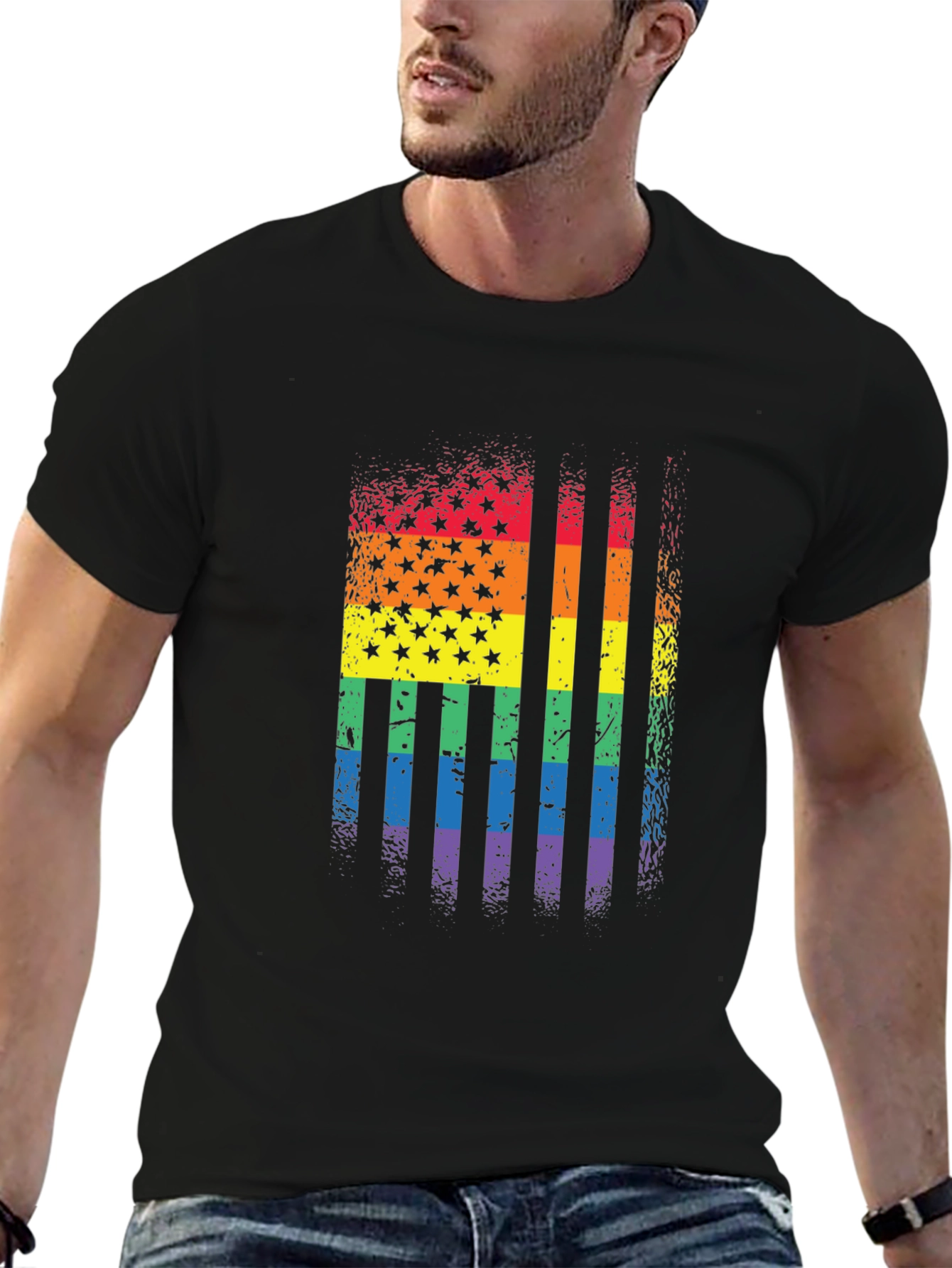 Rainbow Flag Stars Stripes T-Shirt