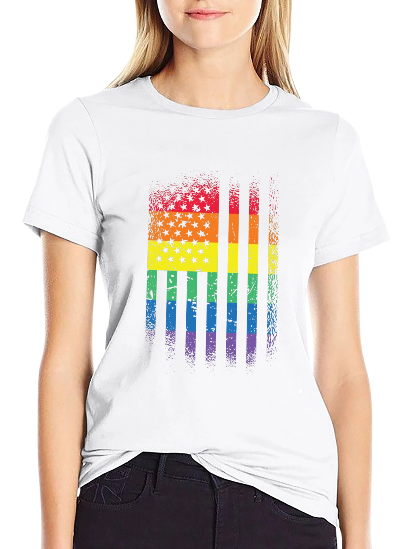 Rainbow Flag Stars Stripes T-Shirt