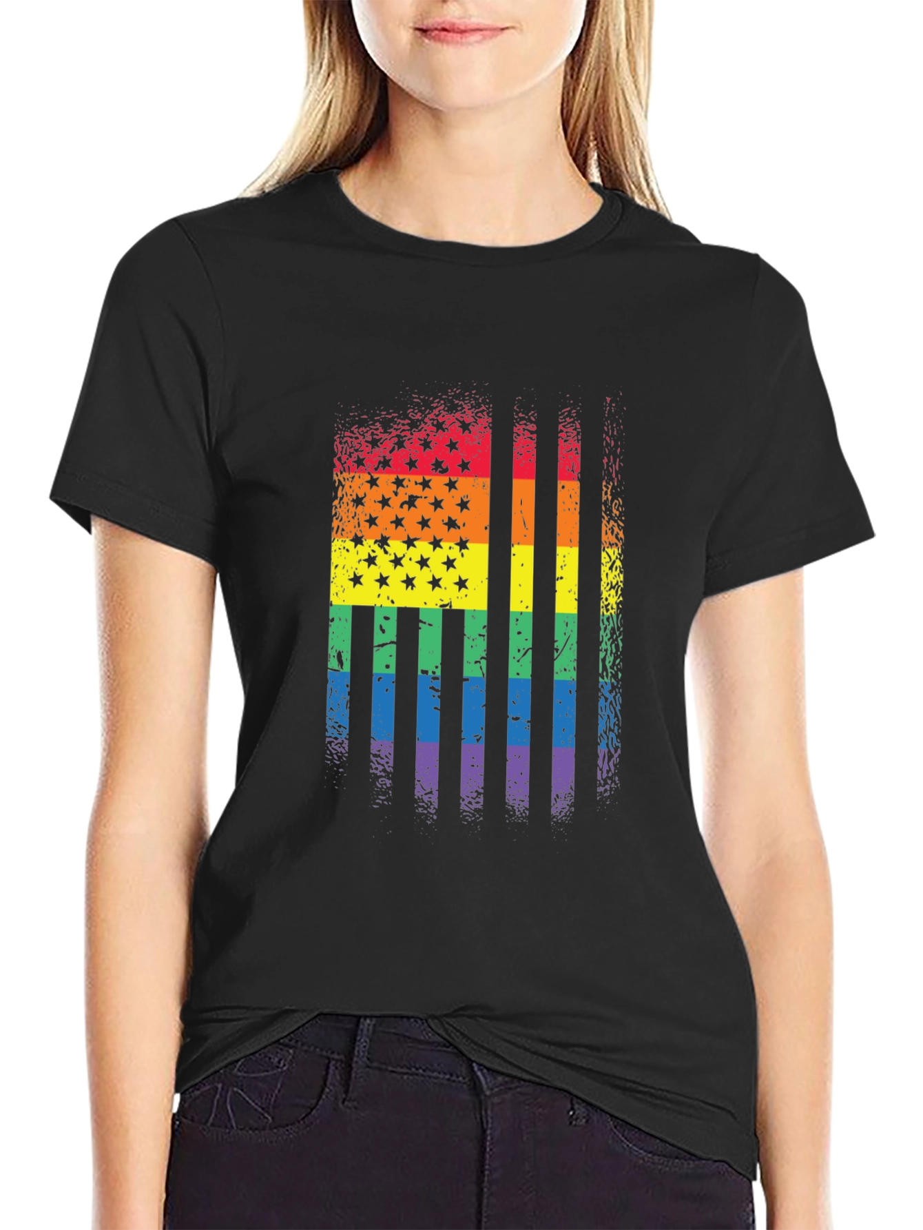 Rainbow Flag Stars Stripes T-Shirt