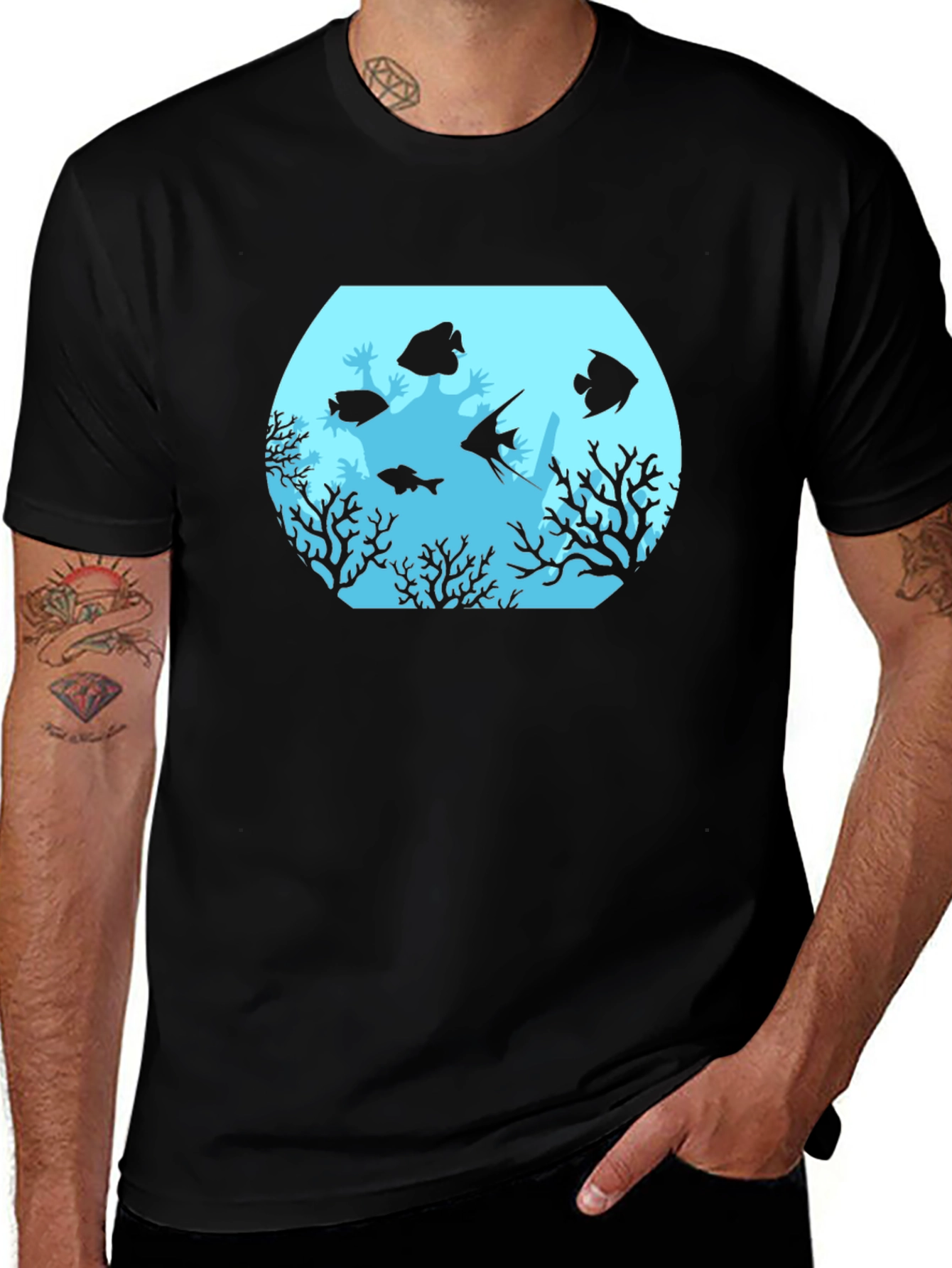 Aquarium Graphic Black T-Shirt