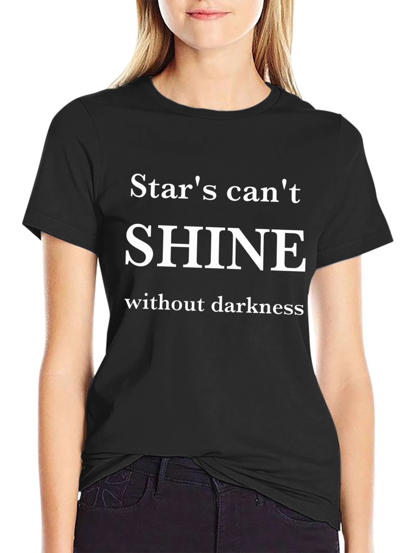 Inspirational Star Shine Black Graphic T-Shirt