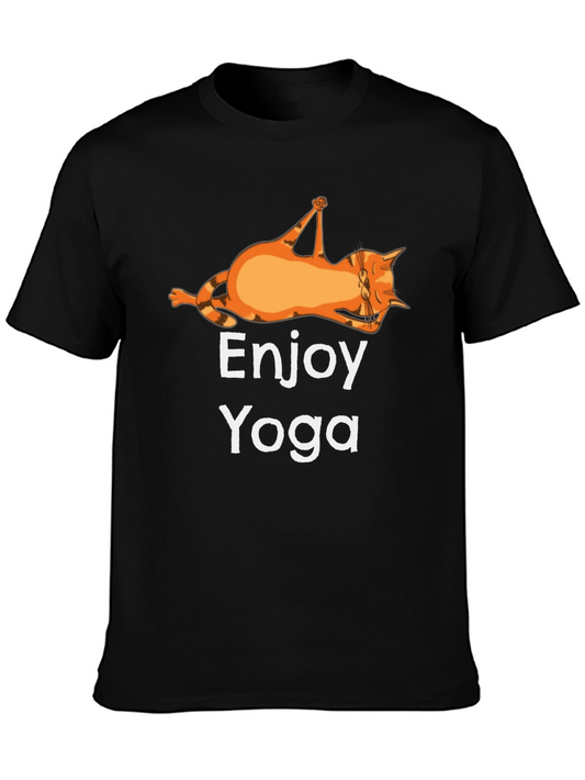Enjoy Yoga Cat T-Shirt Funny Graphic Tee
