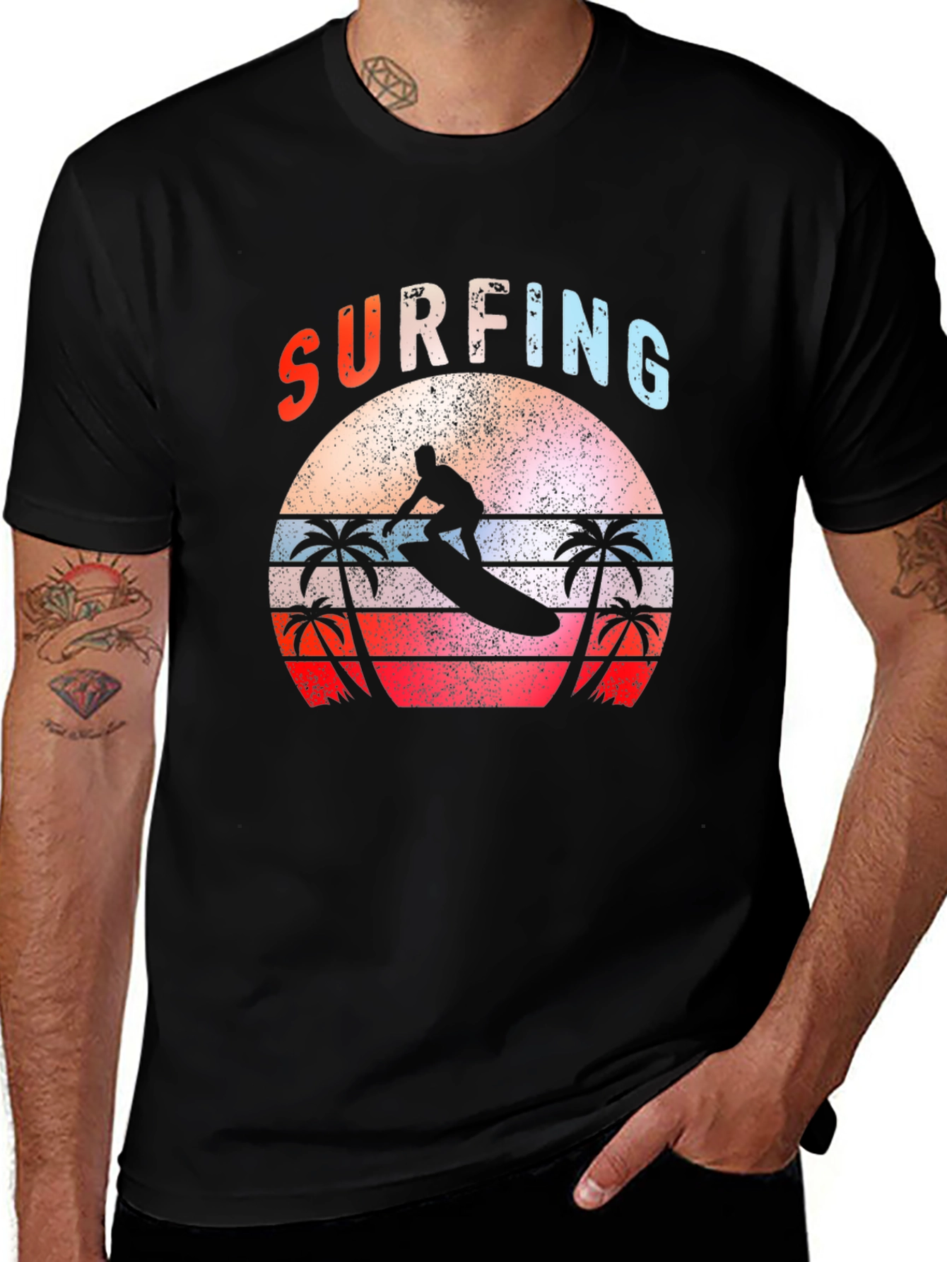 Retro Surfing Sunset T-Shirt