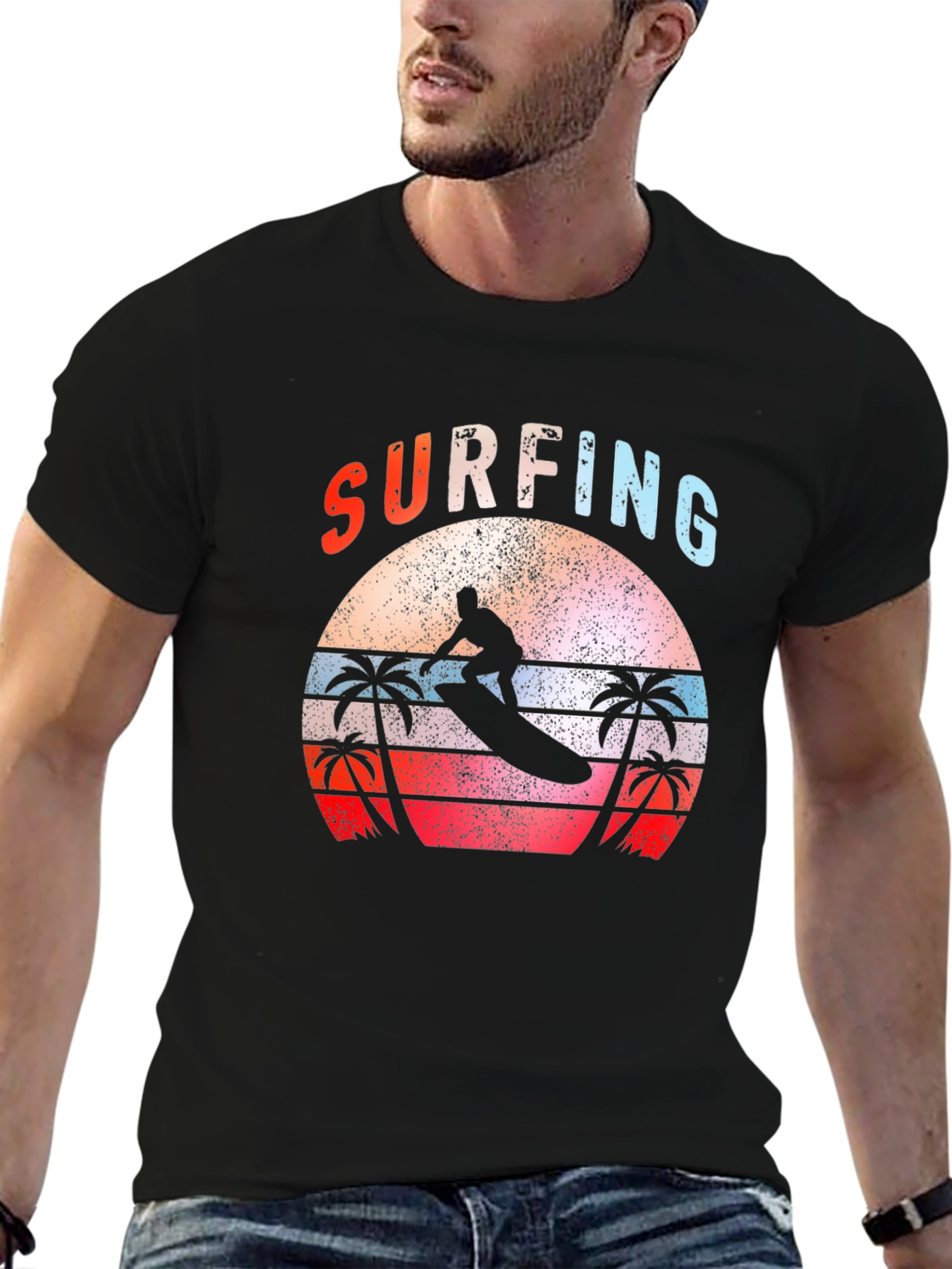 Retro Surfing Sunset T-Shirt
