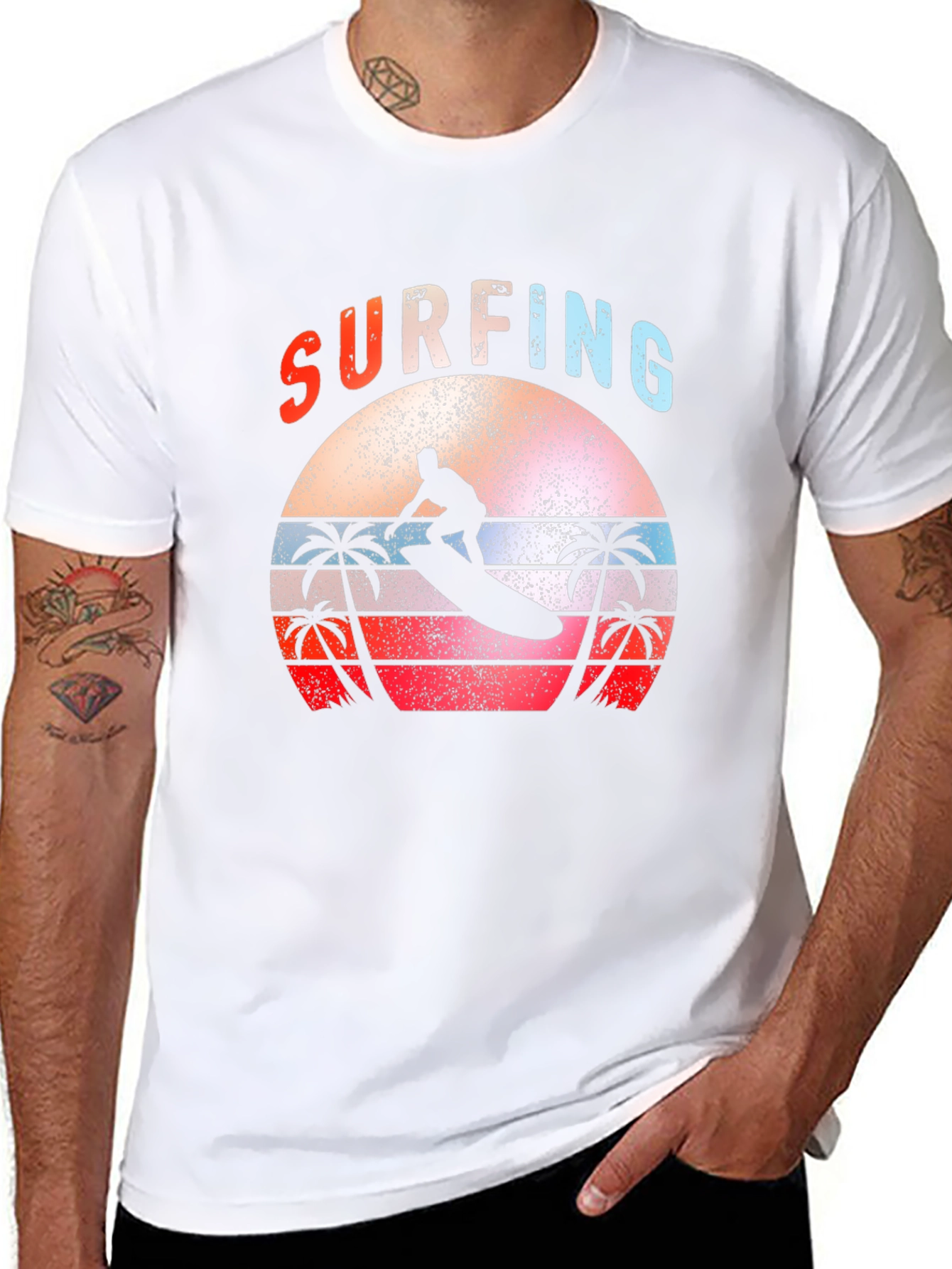 Retro Surfing Sunset T-Shirt