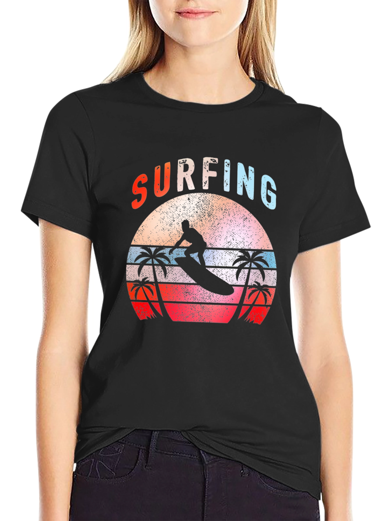 Retro Surfing Sunset T-Shirt