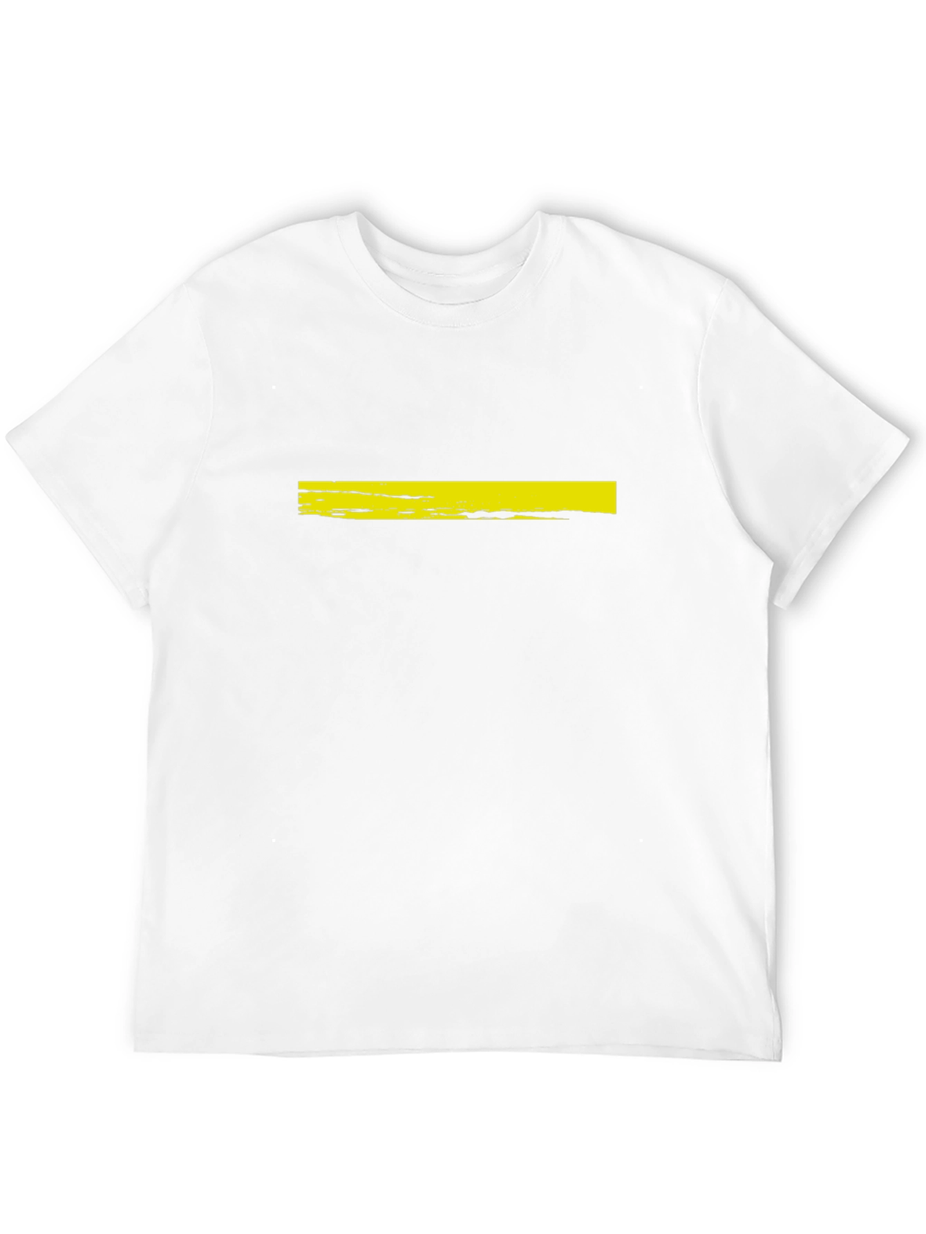 Mens Black T-Shirt with Yellow Brushstroke Design