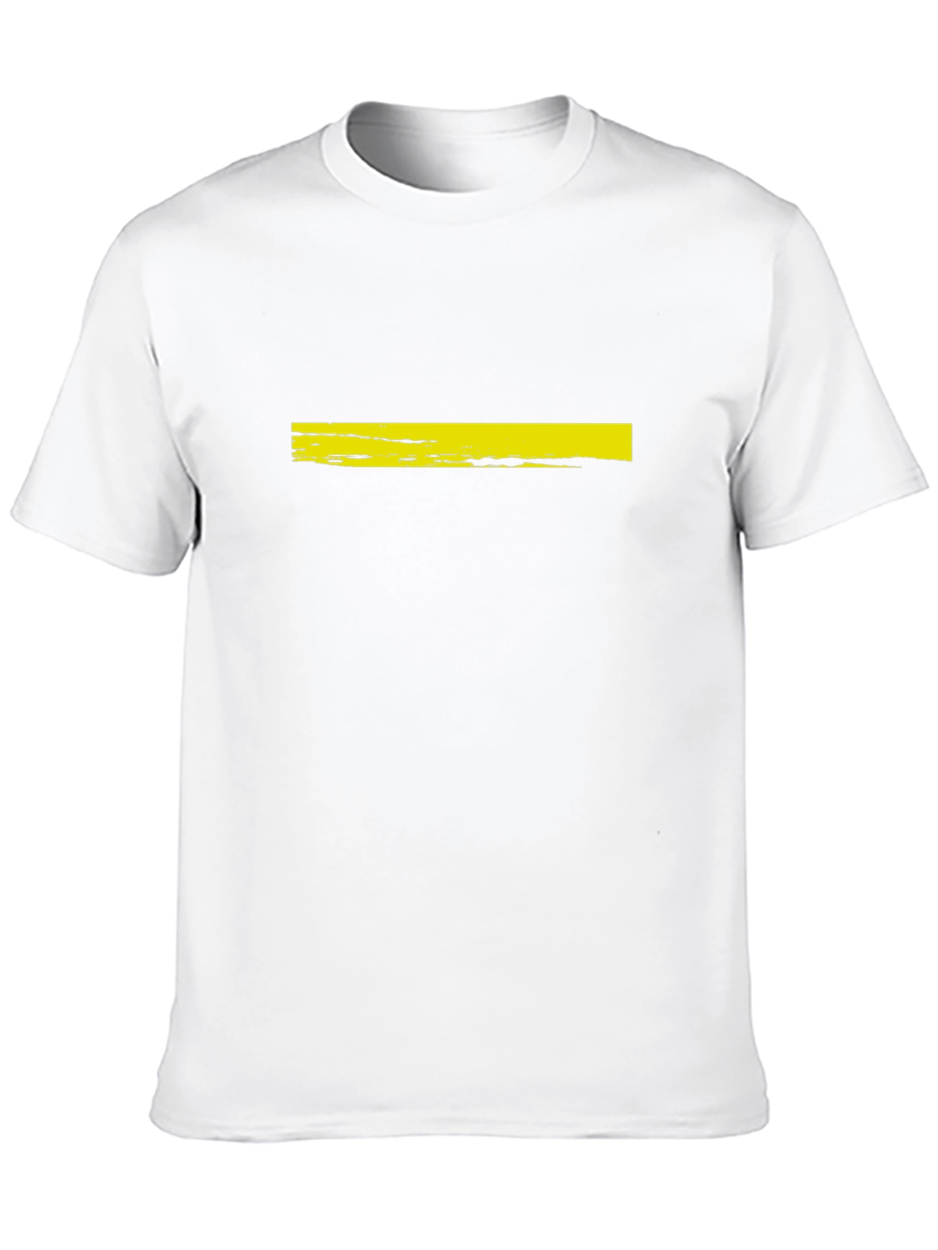 Mens Black T-Shirt with Yellow Brushstroke Design