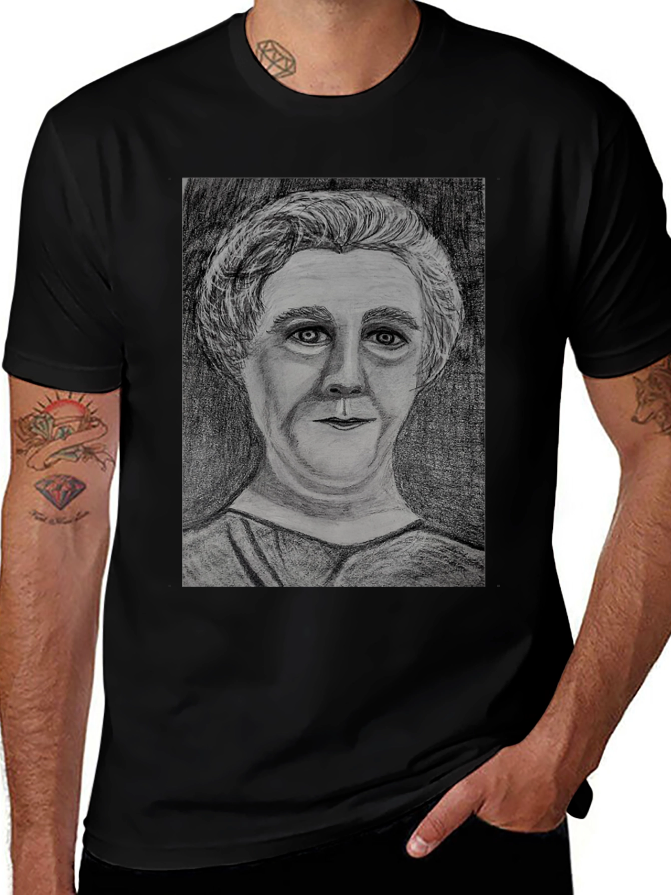 Eleanor Roosevelt Sketch T-Shirt - Unisex Black Tee