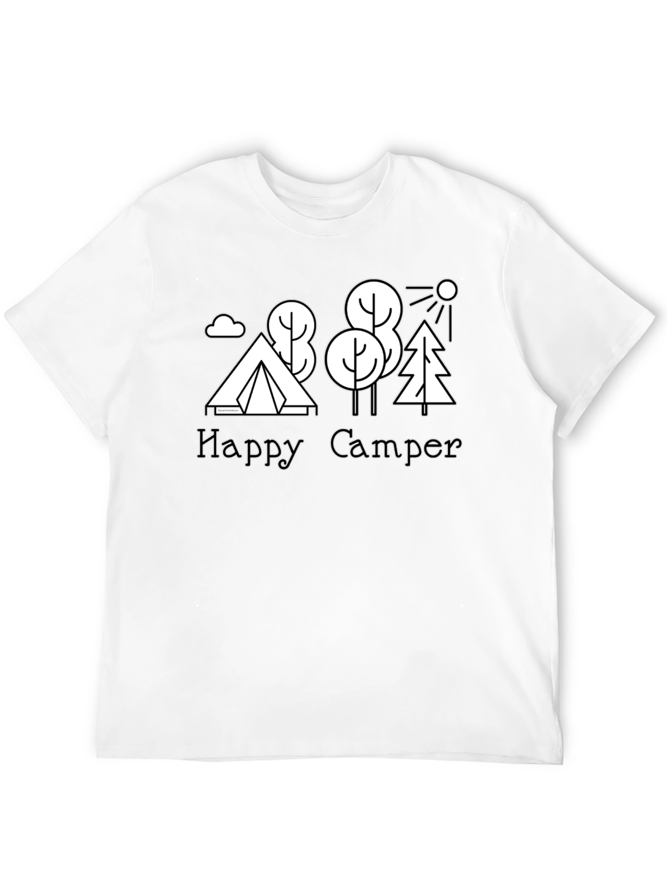 Happy Camper Black Graphic T-Shirt