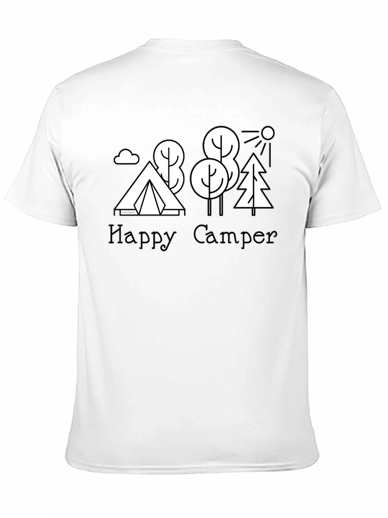 Happy Camper Black Graphic T-Shirt