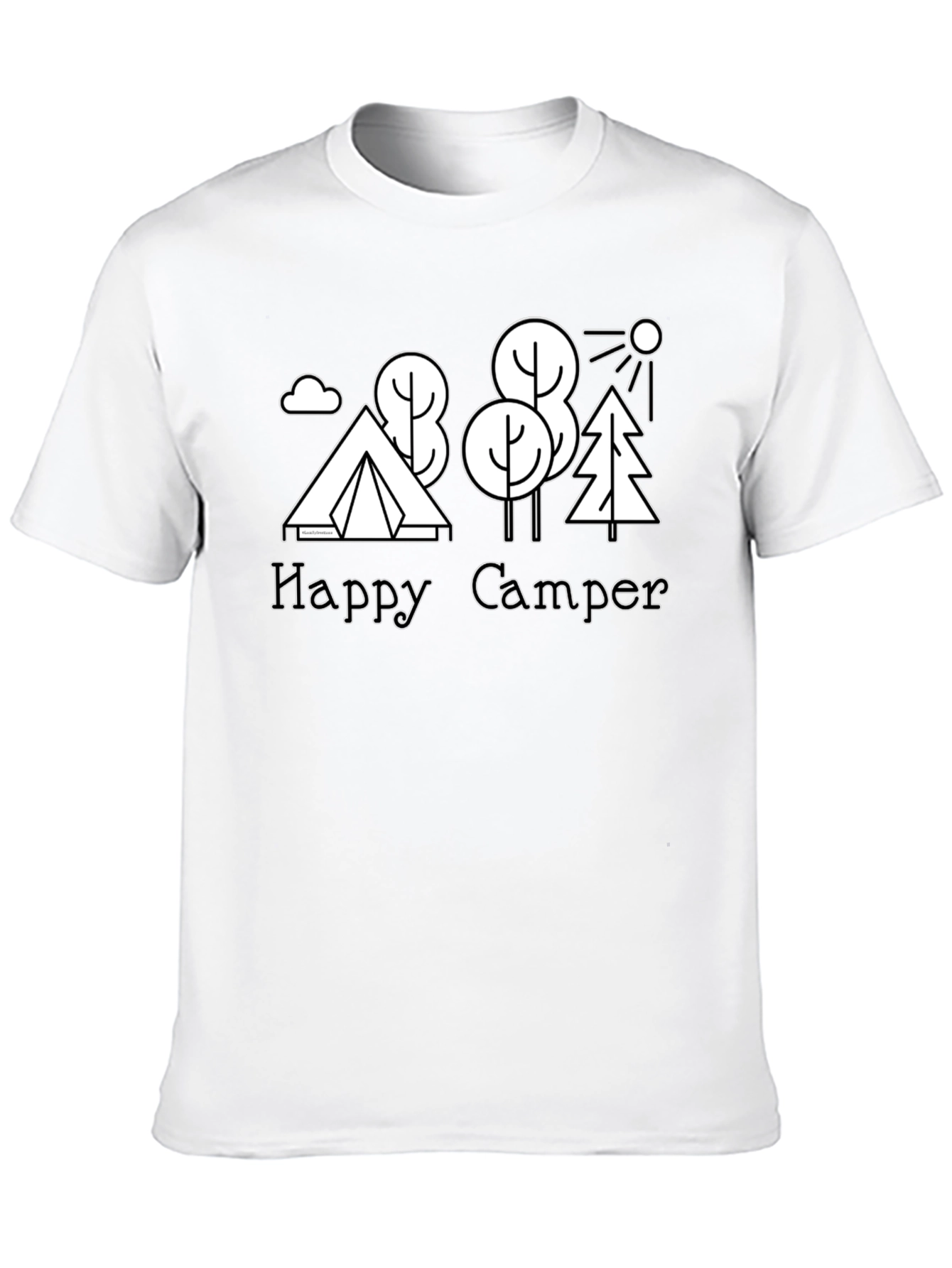 Happy Camper Black Graphic T-Shirt