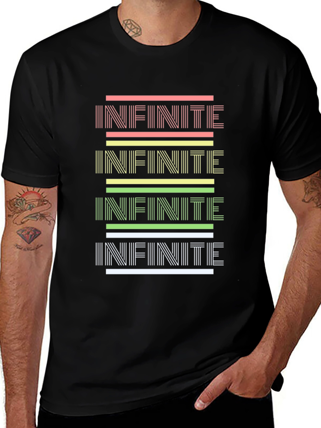Infinite Style: Graphic Print Black Tee