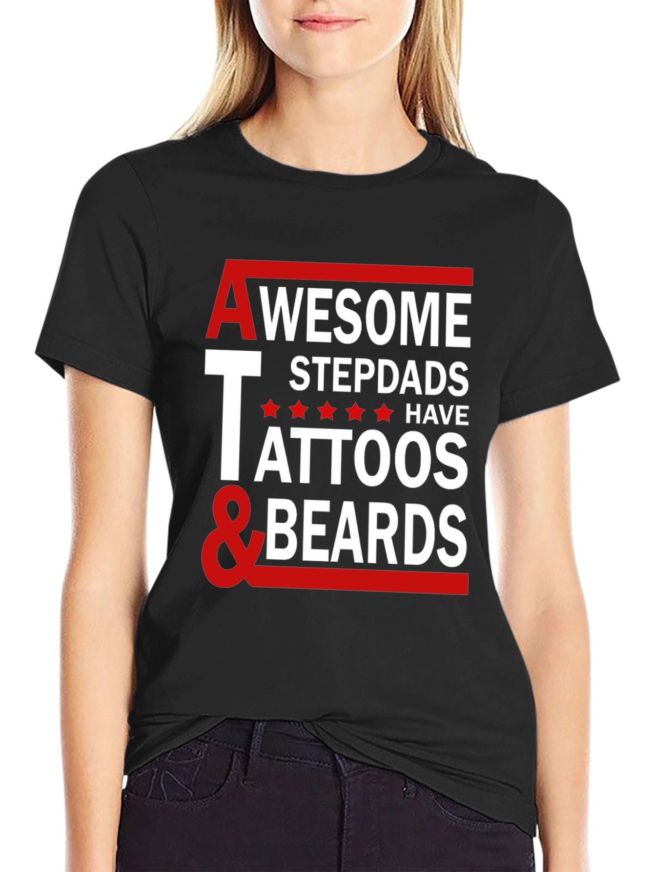 Awesome Stepdads Tattoos & Beards Graphic Tee
