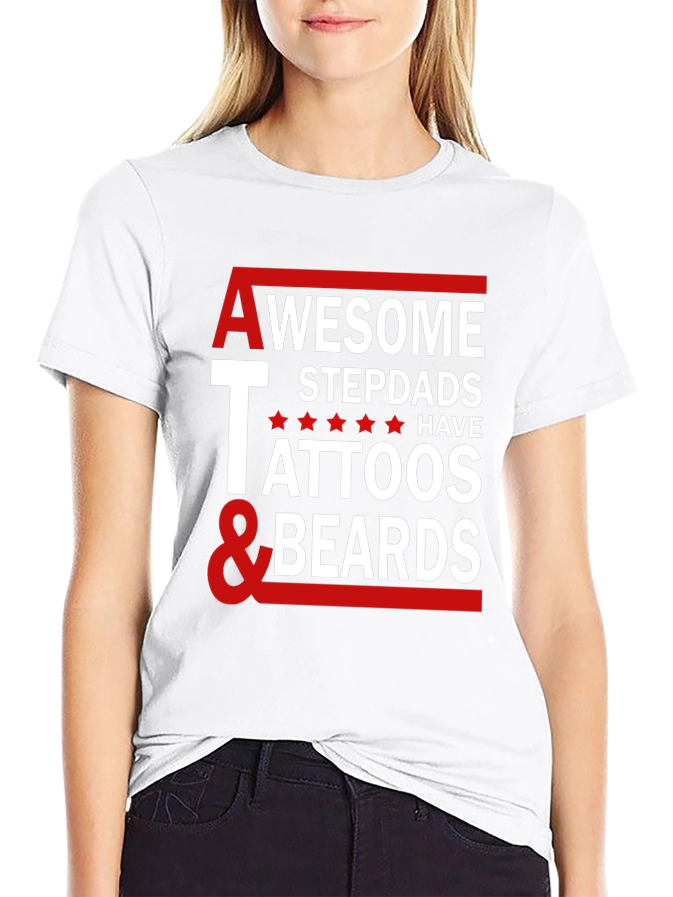 Awesome Stepdads Tattoos & Beards Graphic Tee
