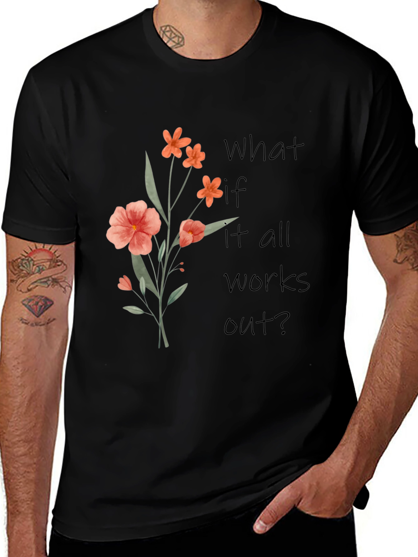 Floral Graphic T-Shirt - Positive Affirmation Tee