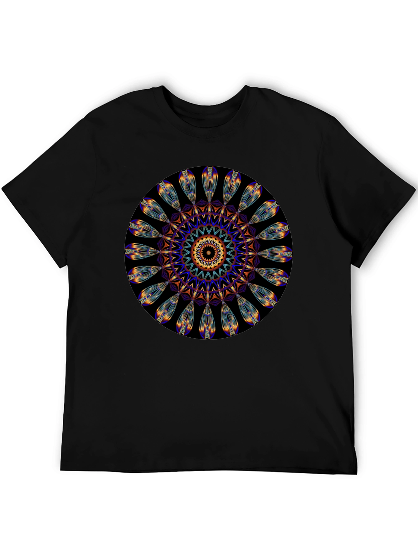 Mandala Print Black T-Shirt - Unique Artistic Design