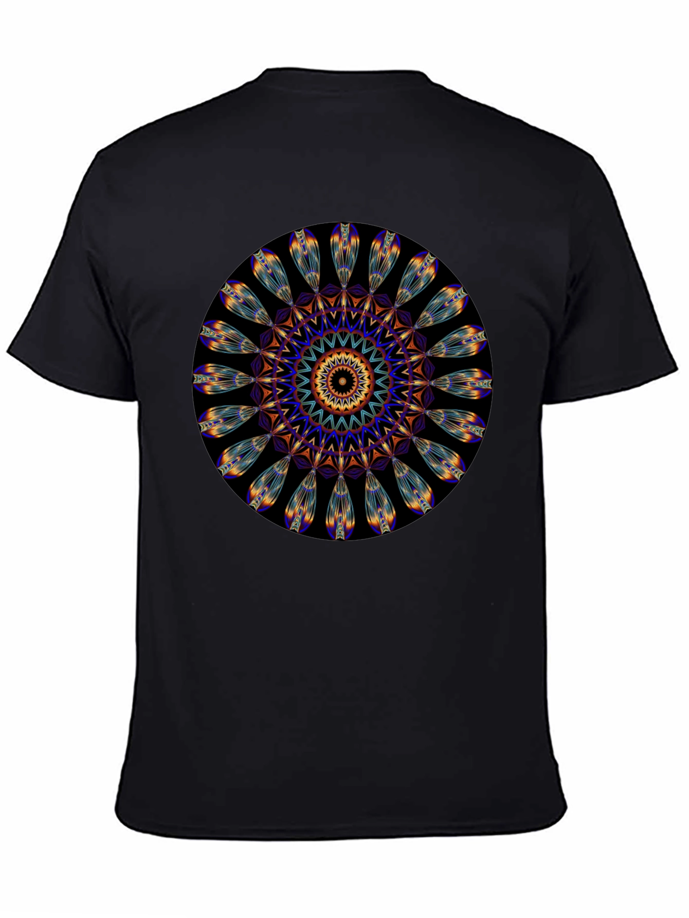 Mandala Print Black T-Shirt - Unique Artistic Design