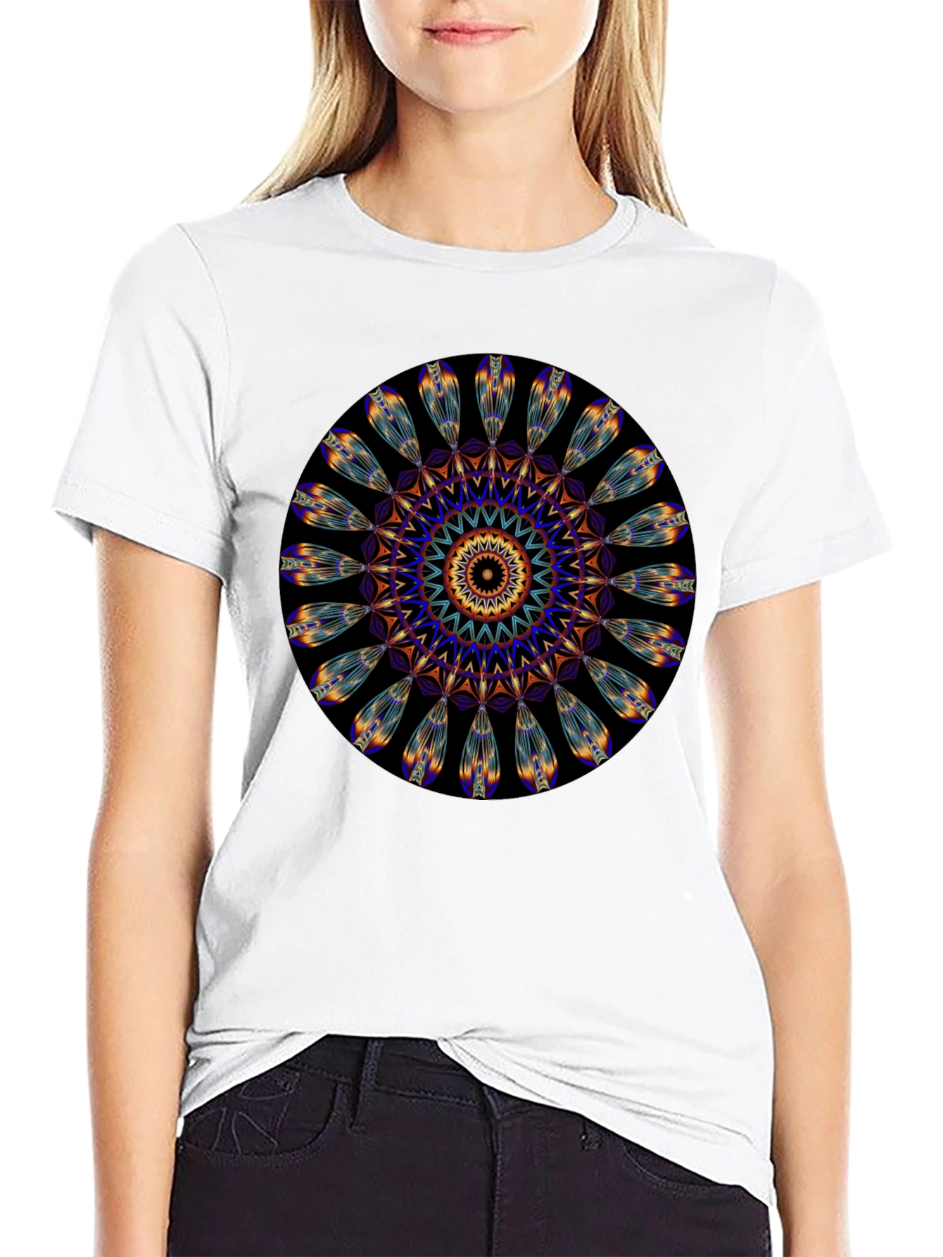 Mandala Print Black T-Shirt - Unique Artistic Design