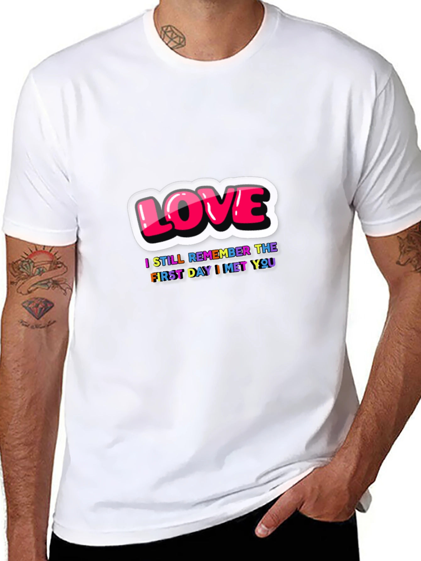 Love First Day I Met You Black Graphic Tee
