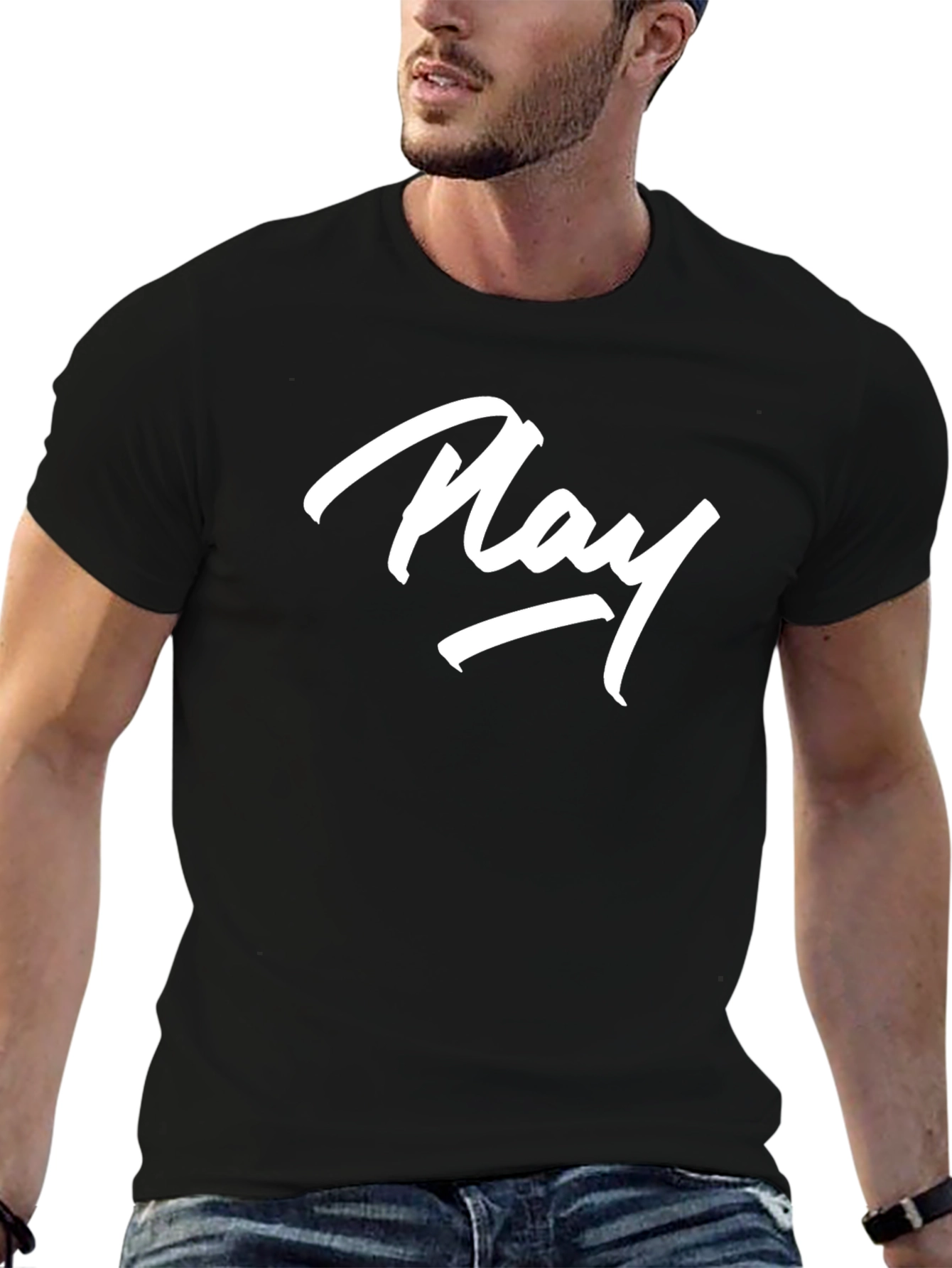 Play Graphic Print T-Shirt - Black