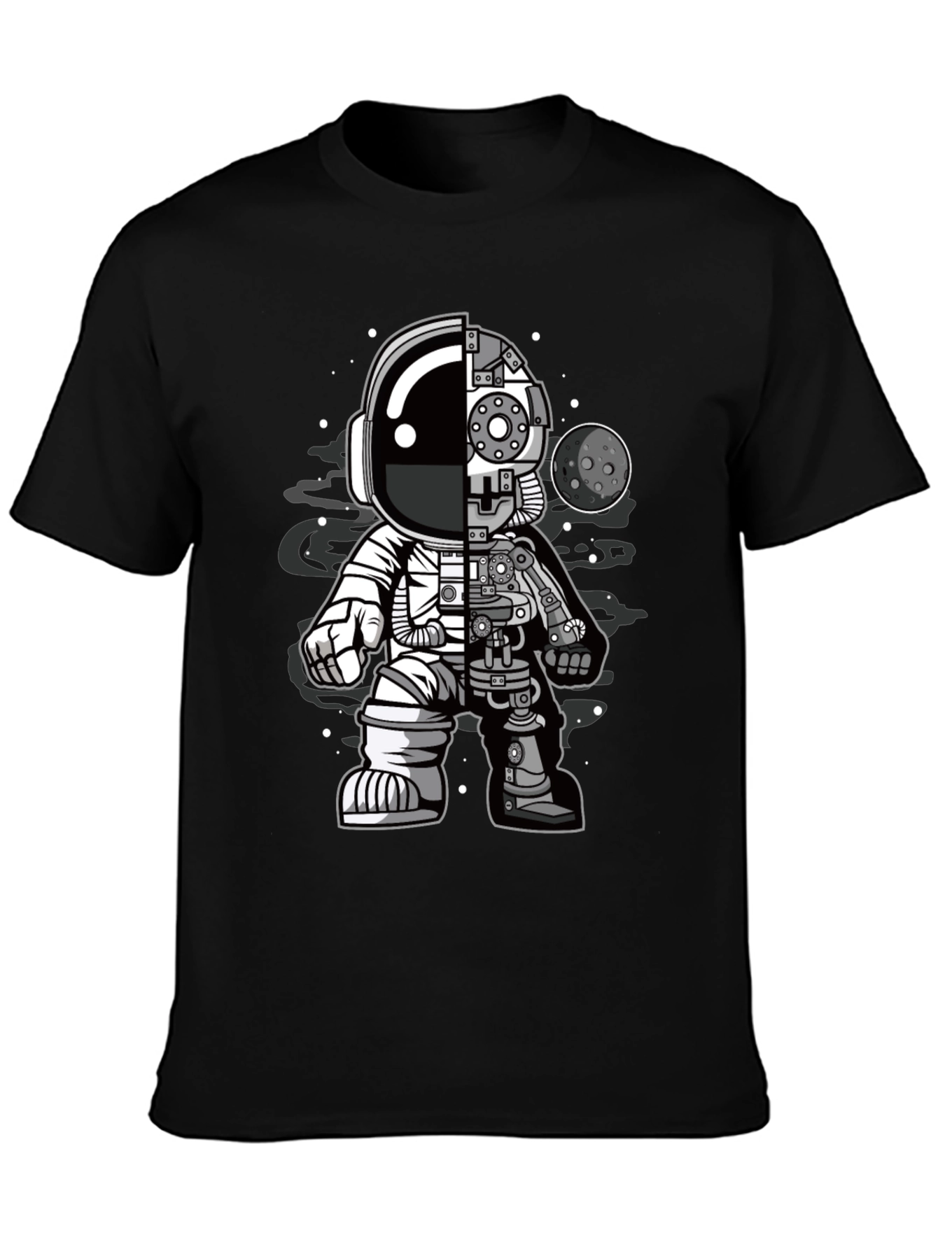 Astronaut Robot Graphic T-Shirt - Sci-Fi Style