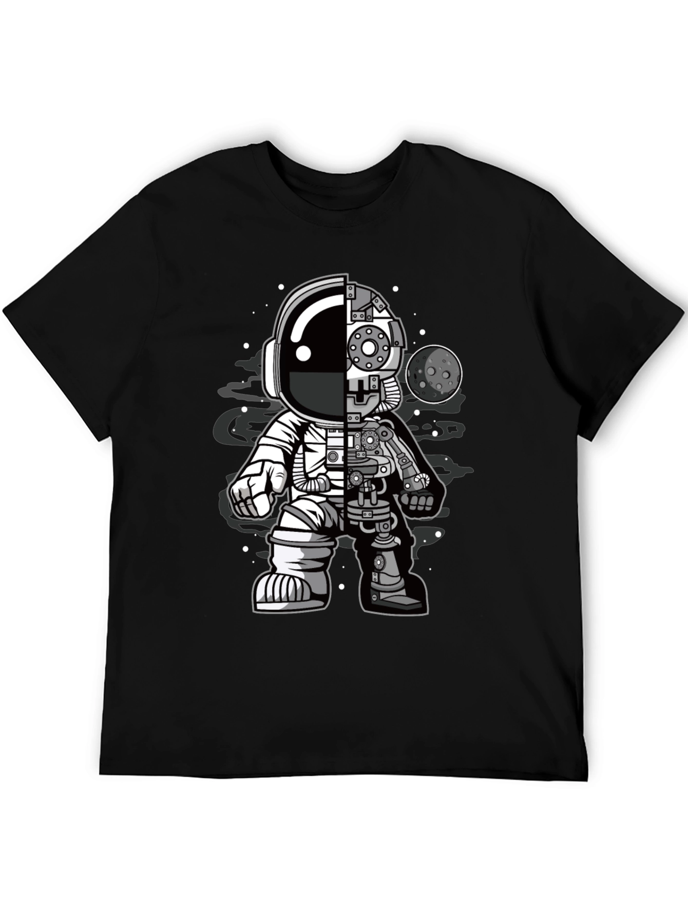 Astronaut Robot Graphic T-Shirt - Sci-Fi Style