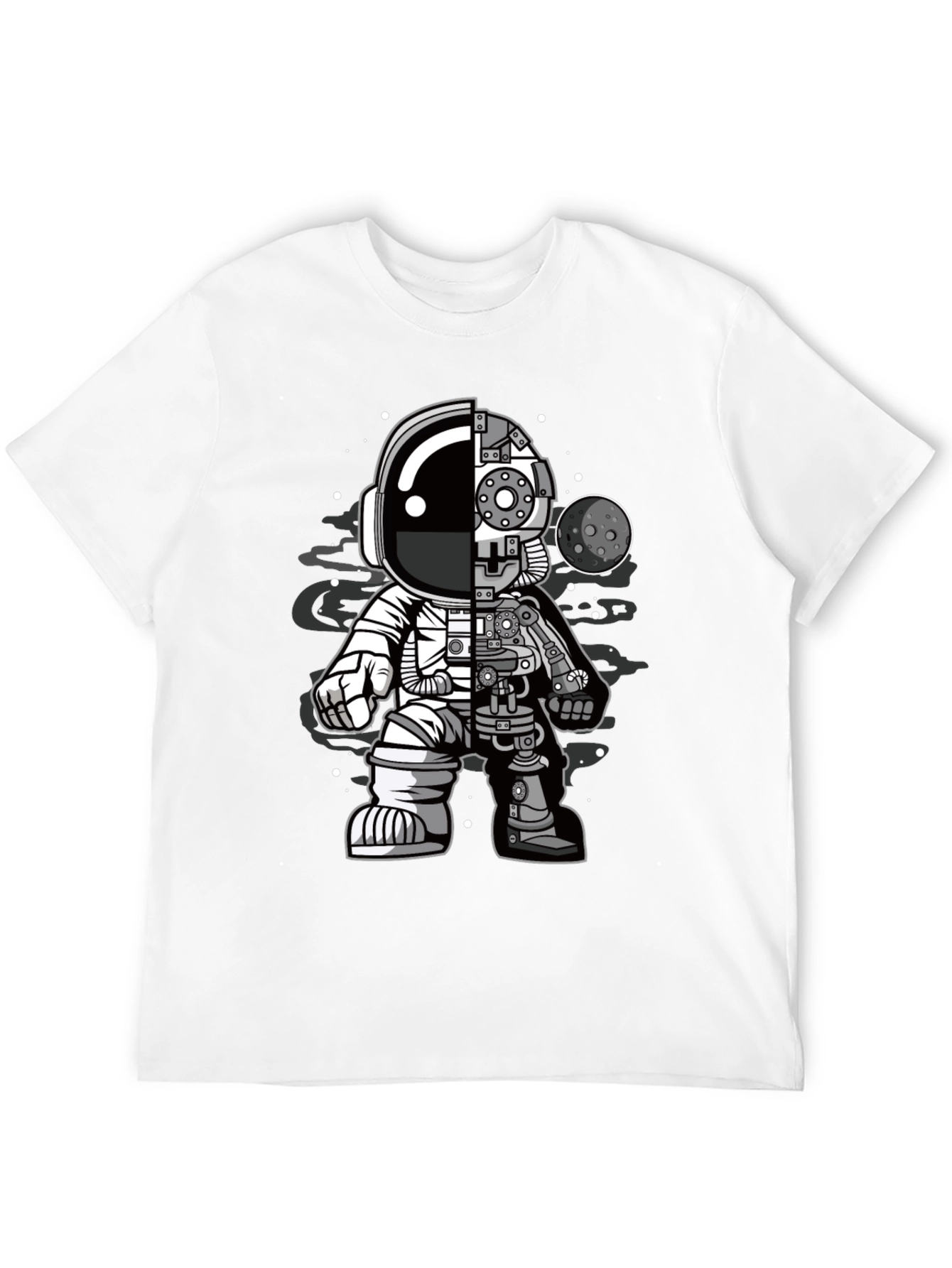 Astronaut Robot Graphic T-Shirt - Sci-Fi Style