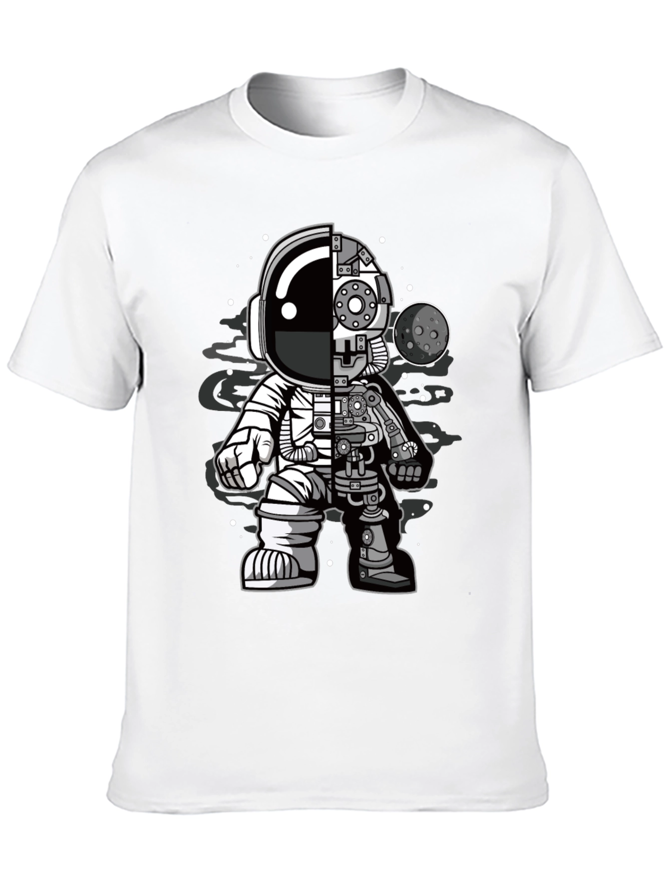 Astronaut Robot Graphic T-Shirt - Sci-Fi Style