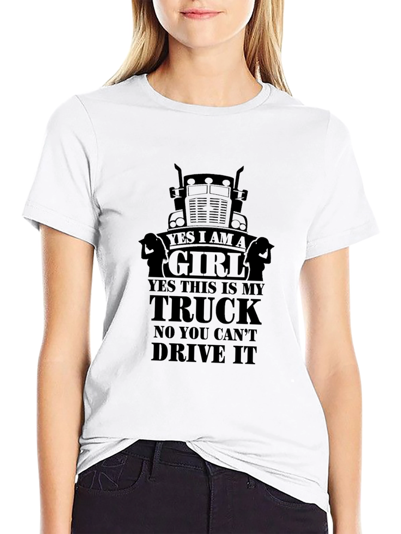 Yes I am a Girl Trucker T-Shirt