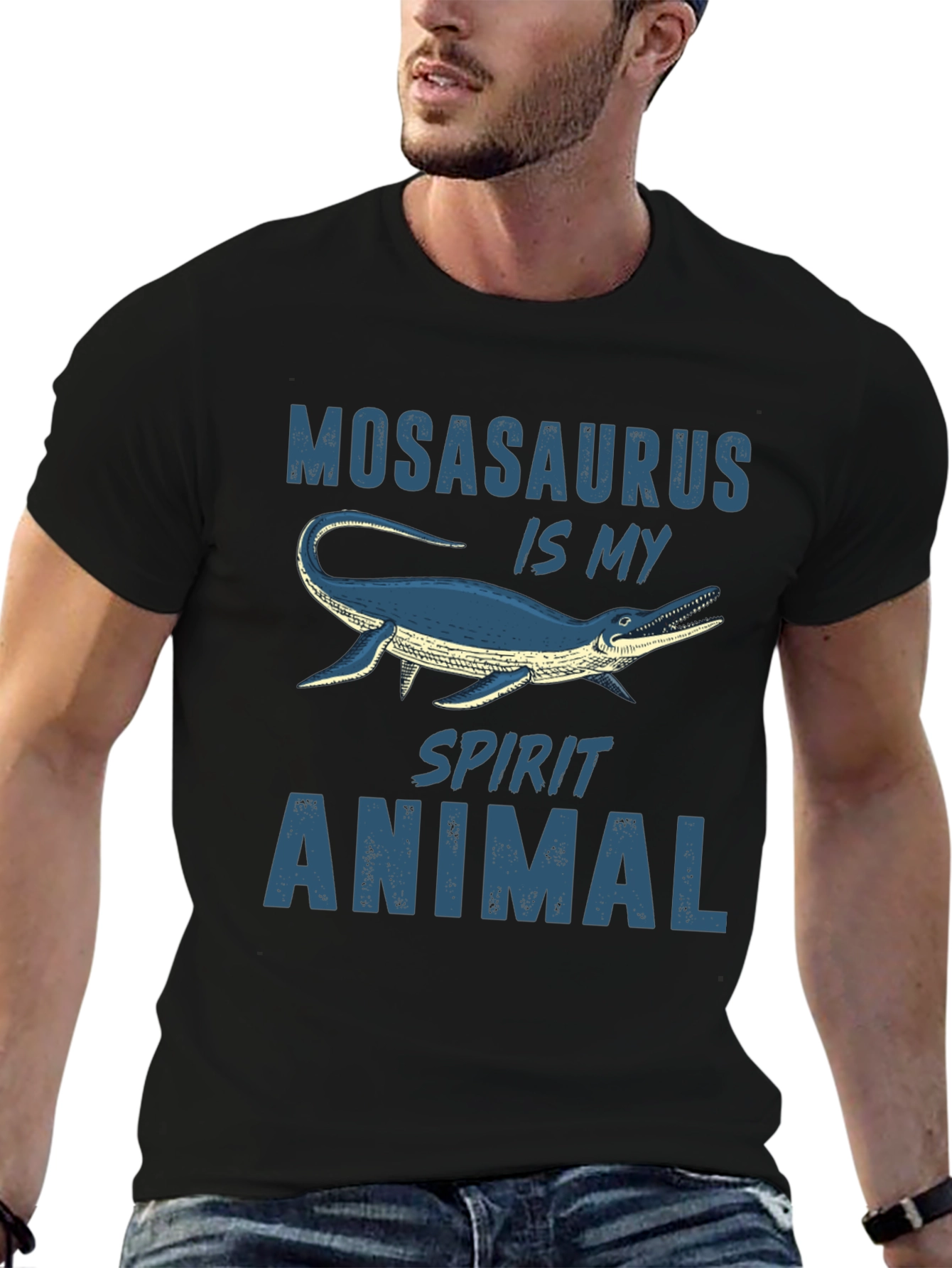 Mosasaurus Spirit Animal Graphic Tee - Black