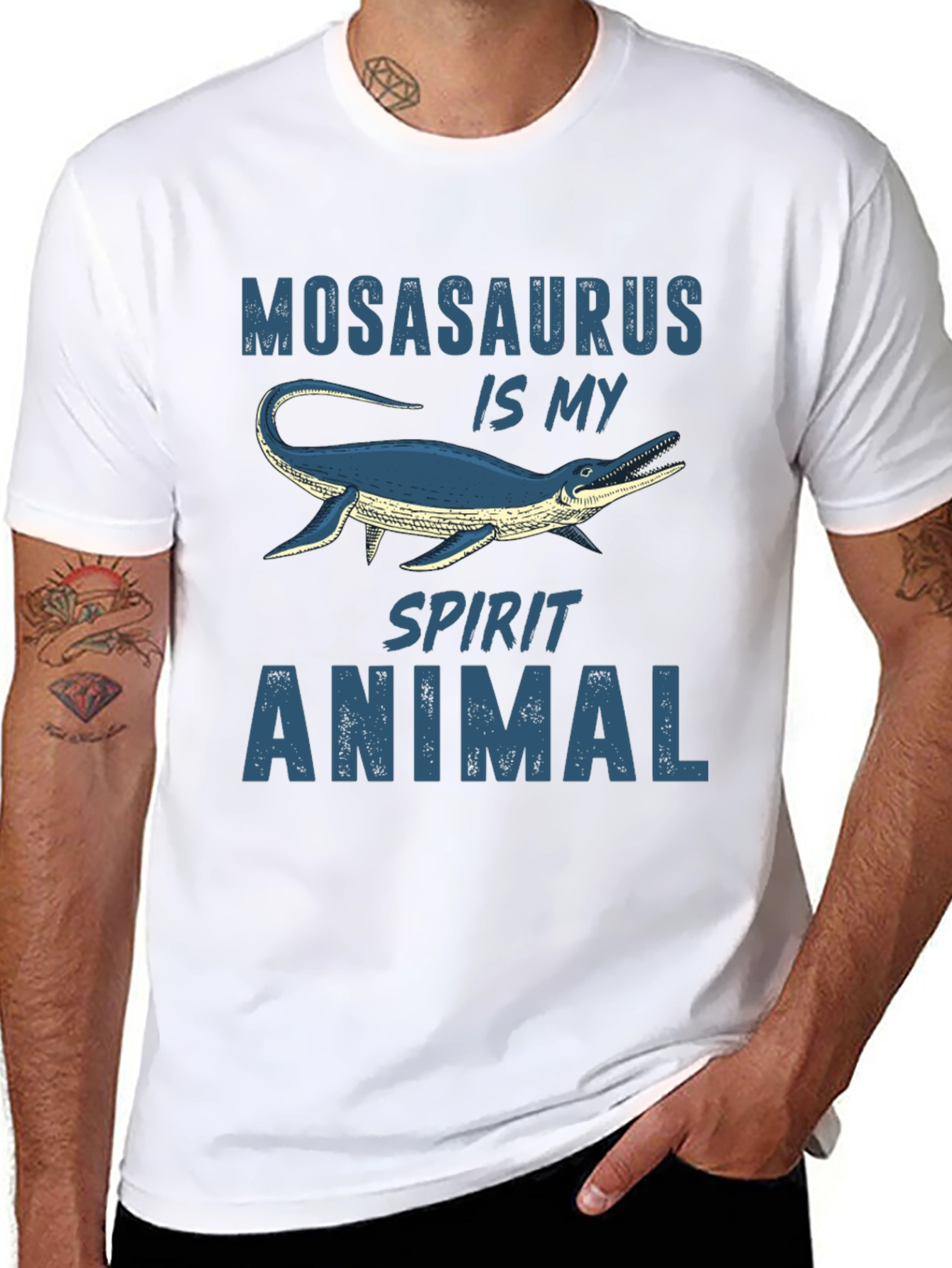 Mosasaurus Spirit Animal Graphic Tee - Black